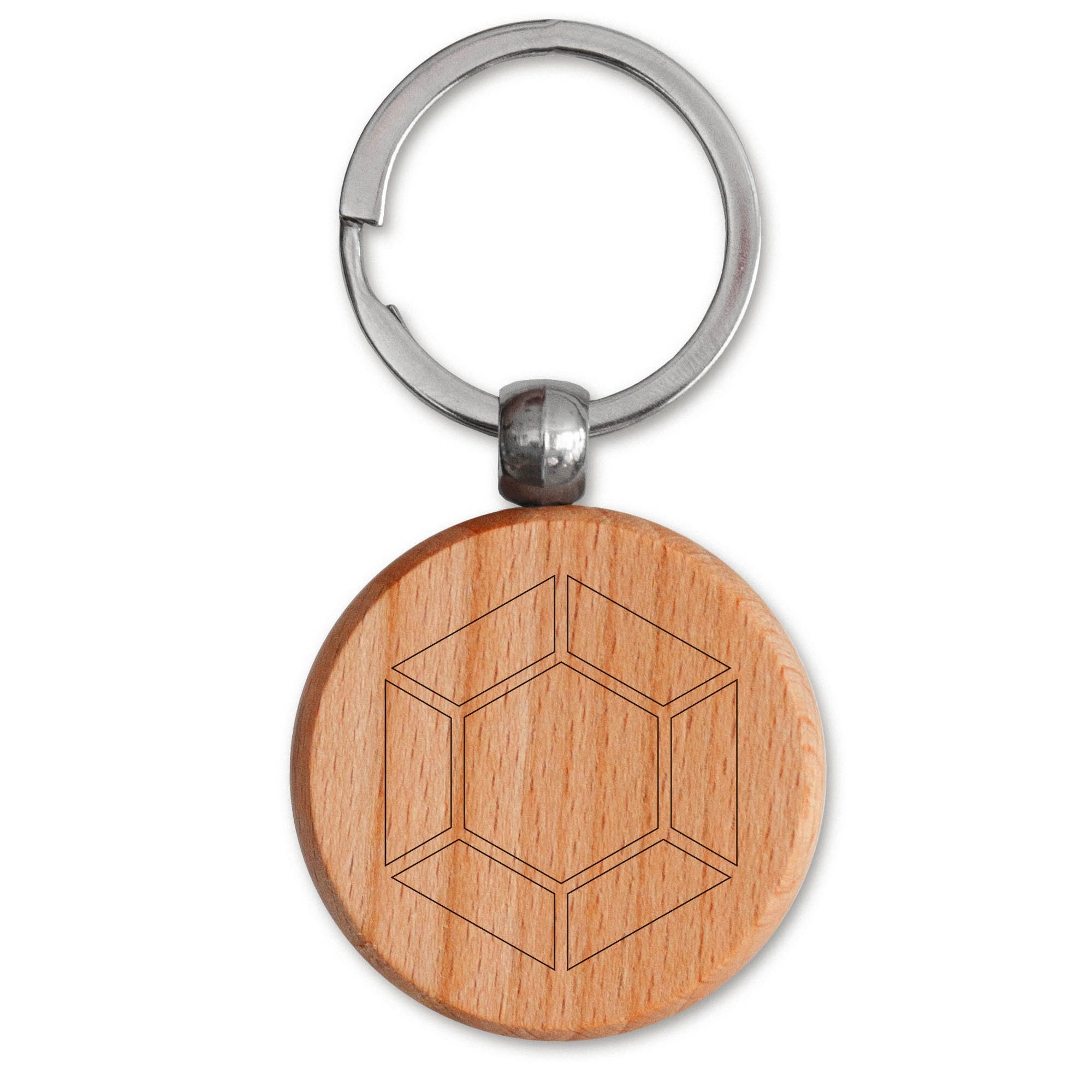 banjado Schlüsselanhänger mit Gravur aus unbehandeltem Holz - Motiv "Diament" mit Schlüsselring (1-tlg)