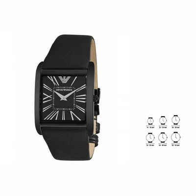 Giorgio Armani Quarzuhr Armani Herrenuhr AR2026 Ø36mm Armbanduhr Uhr Schwarz Leder Römische Zi