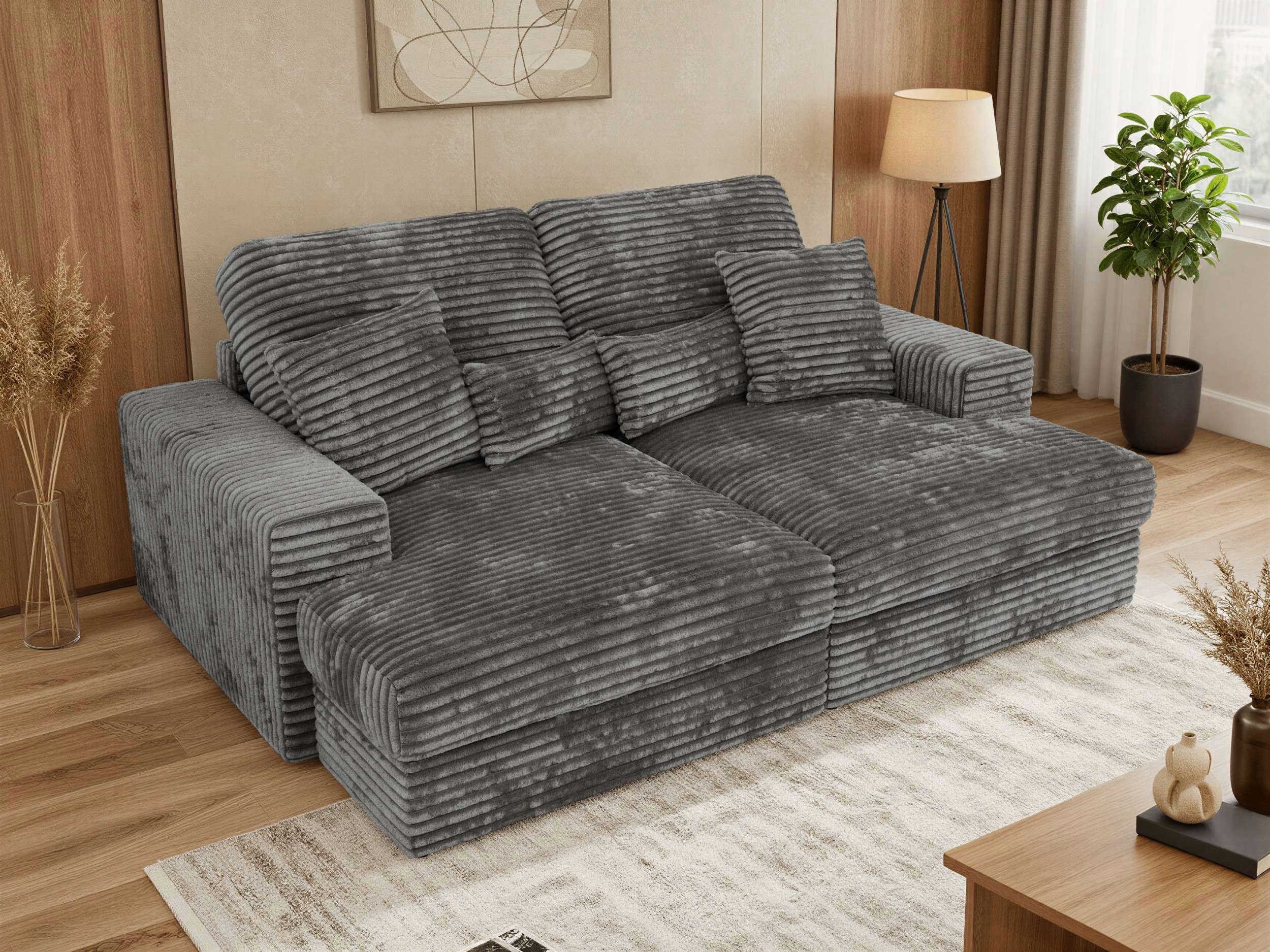 MKS MÖBEL Big-Sofa ANERA, 3-Sitzer sofa, mit großer Sitztiefe und elastischen Polstergurten