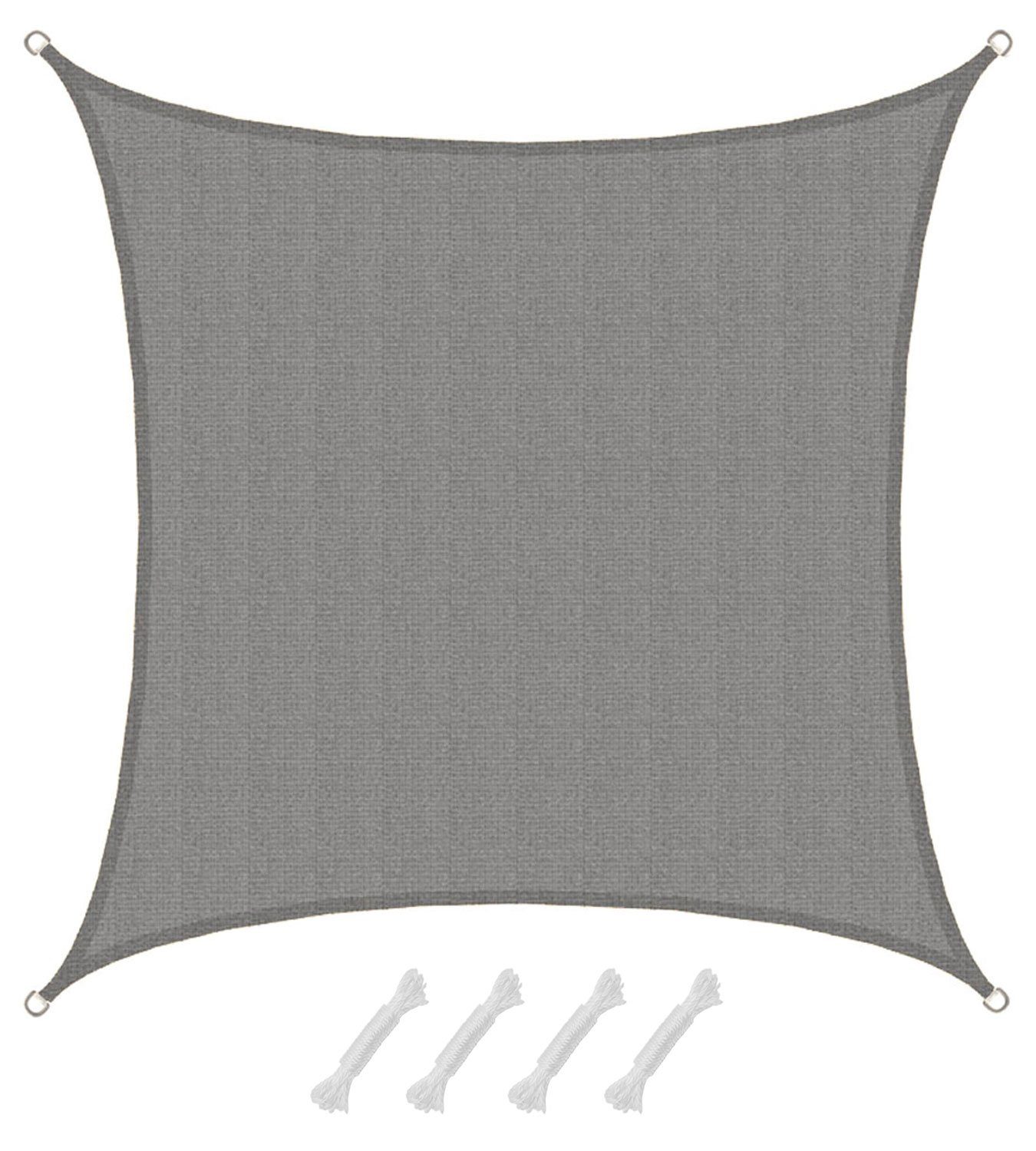Sonnensegel mit UV Schutz - 4 x 4 m Winddurchlässig für Garten, Terrasse & Balkon