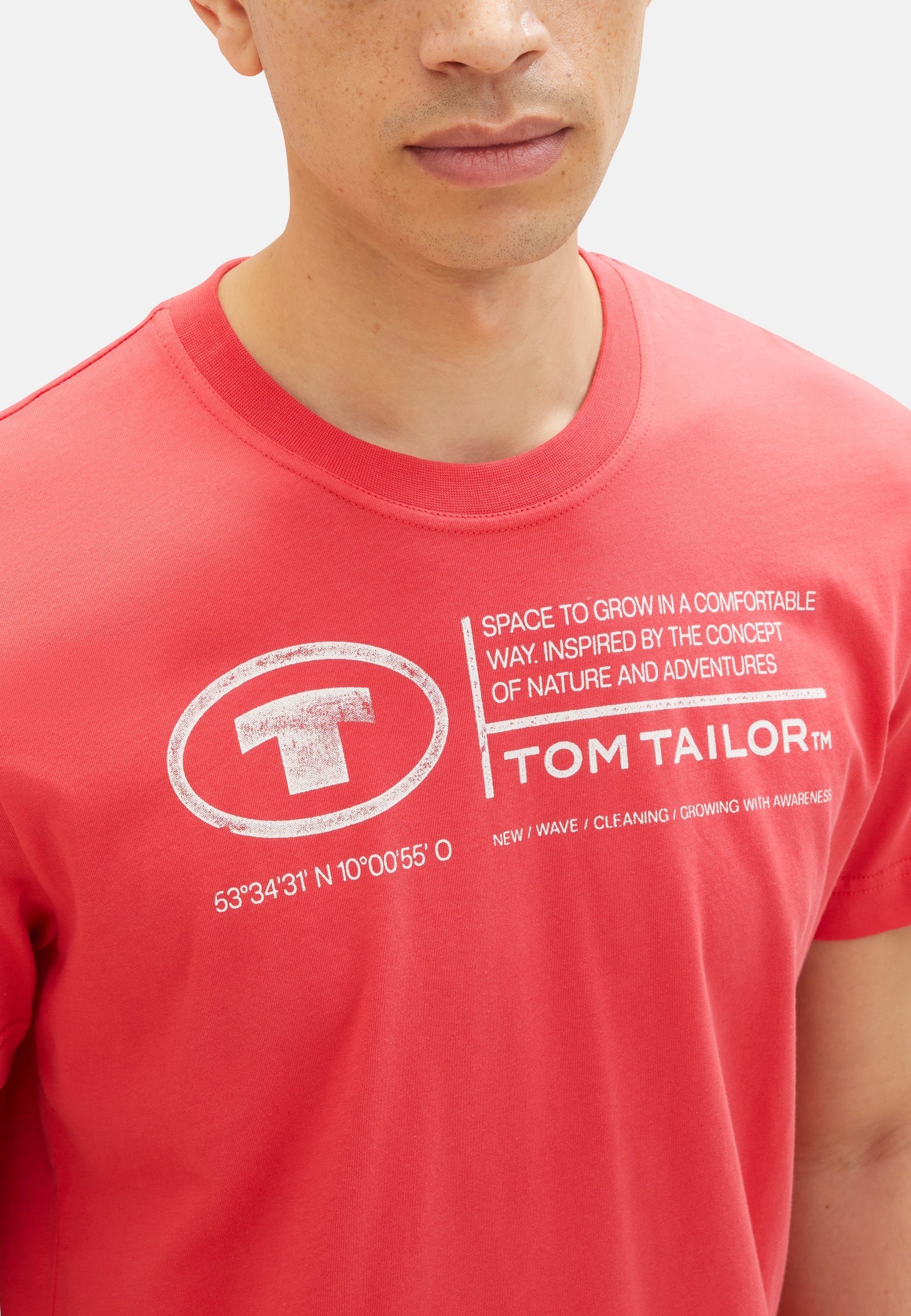 TOM TAILOR T-Shirt T-Shirt Kurzarmshirt (1-tlg) rot
