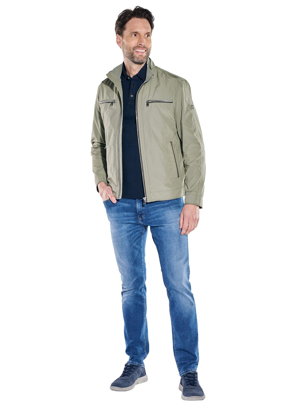 Engbers Kurzjacke Herren Sportive Jacke mit dezentem Glanz, Khaki