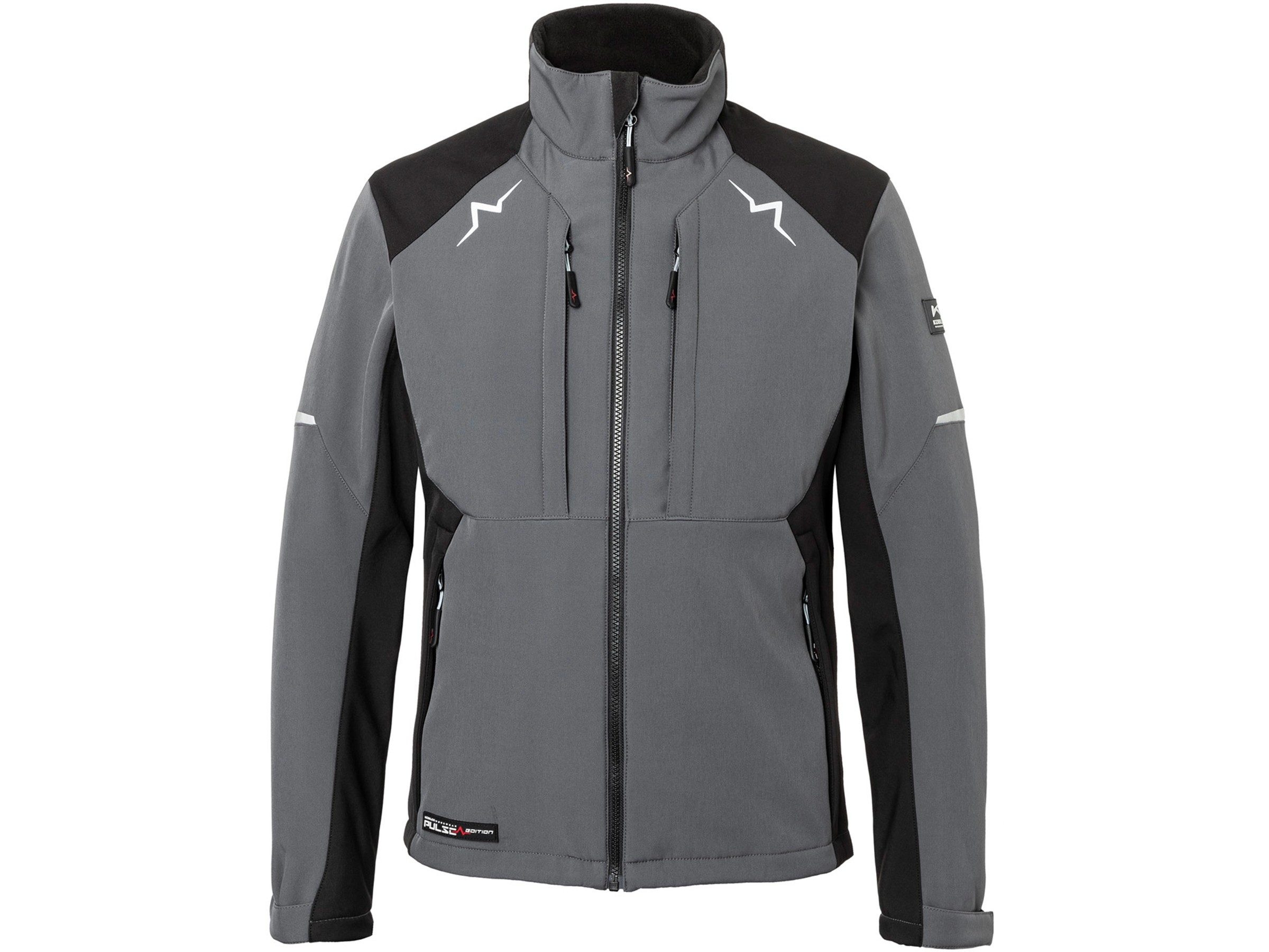 Kübler Arbeitsjacke Workwear Herren Softshelljacke PULSE grau / schwarz Arbeitsjacle