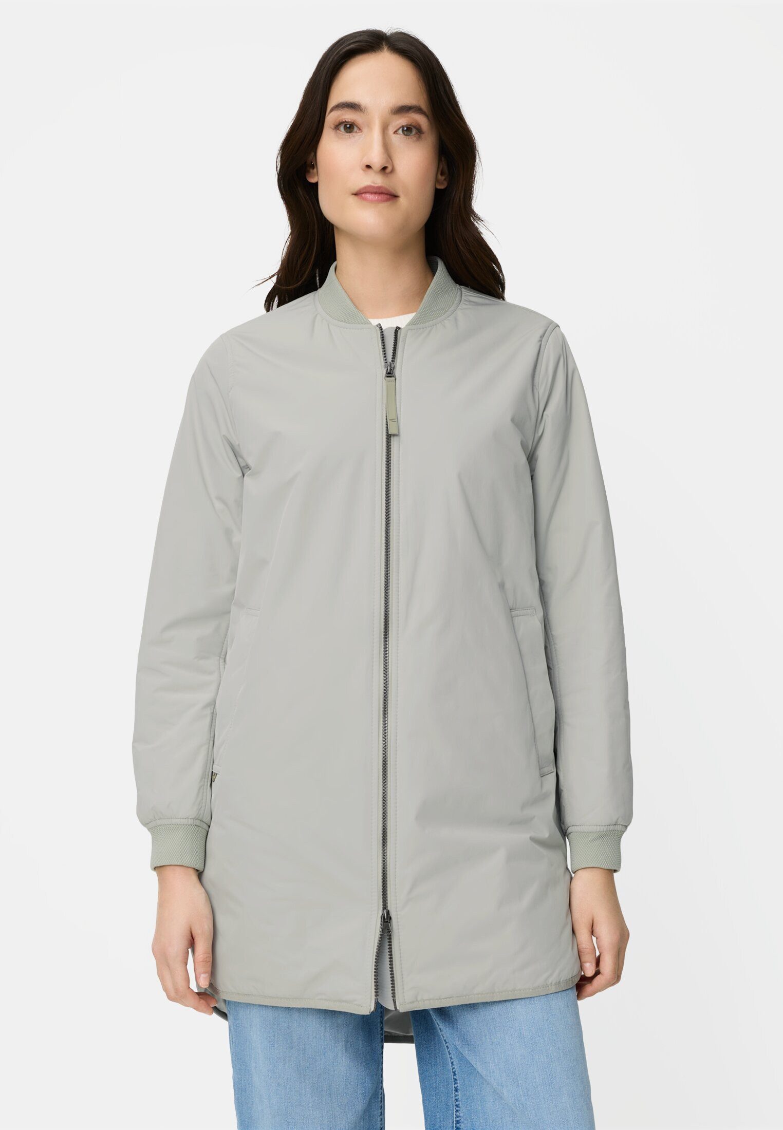 camel active Langmantel mit 2-Wege-Reißverschluss Langarm Bomberkragen Bomberkragen