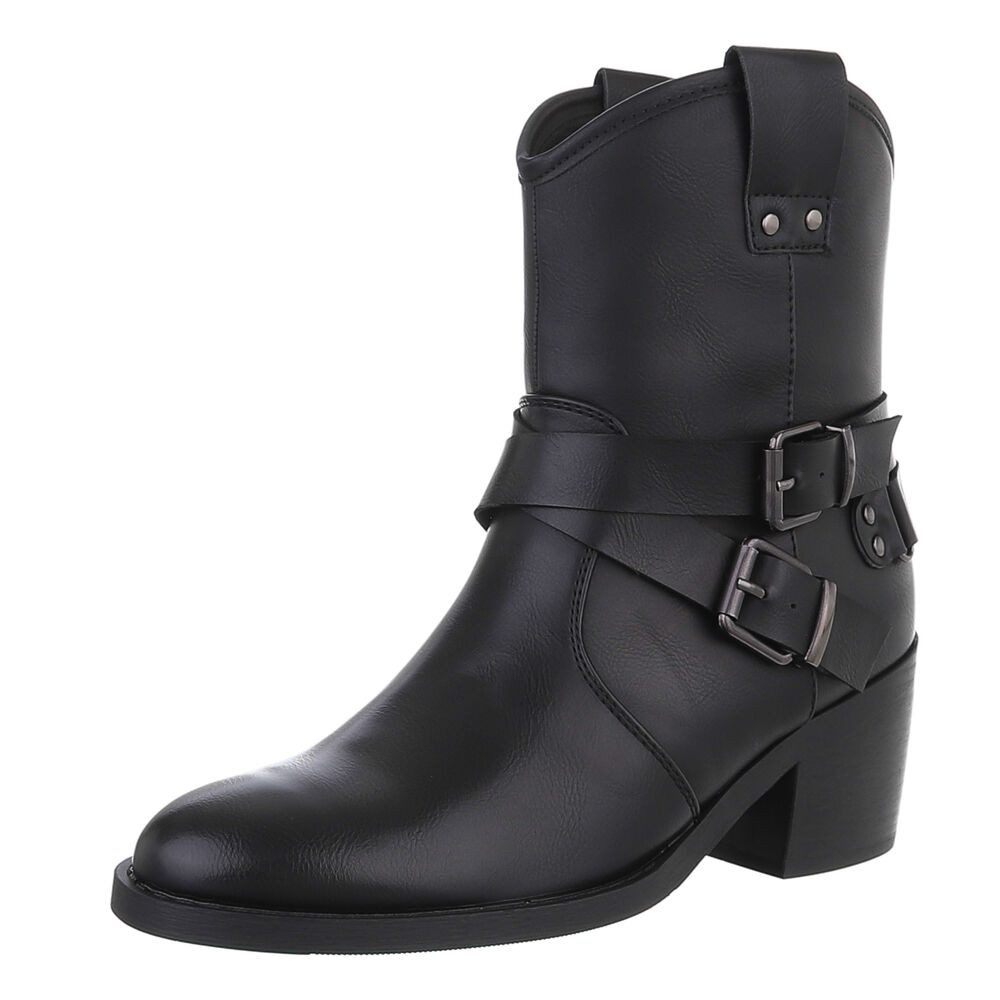 Ital-Design Damen Bikerschuhe Biker Westernstiefelette (87740329) Blockabsa günstig online kaufen