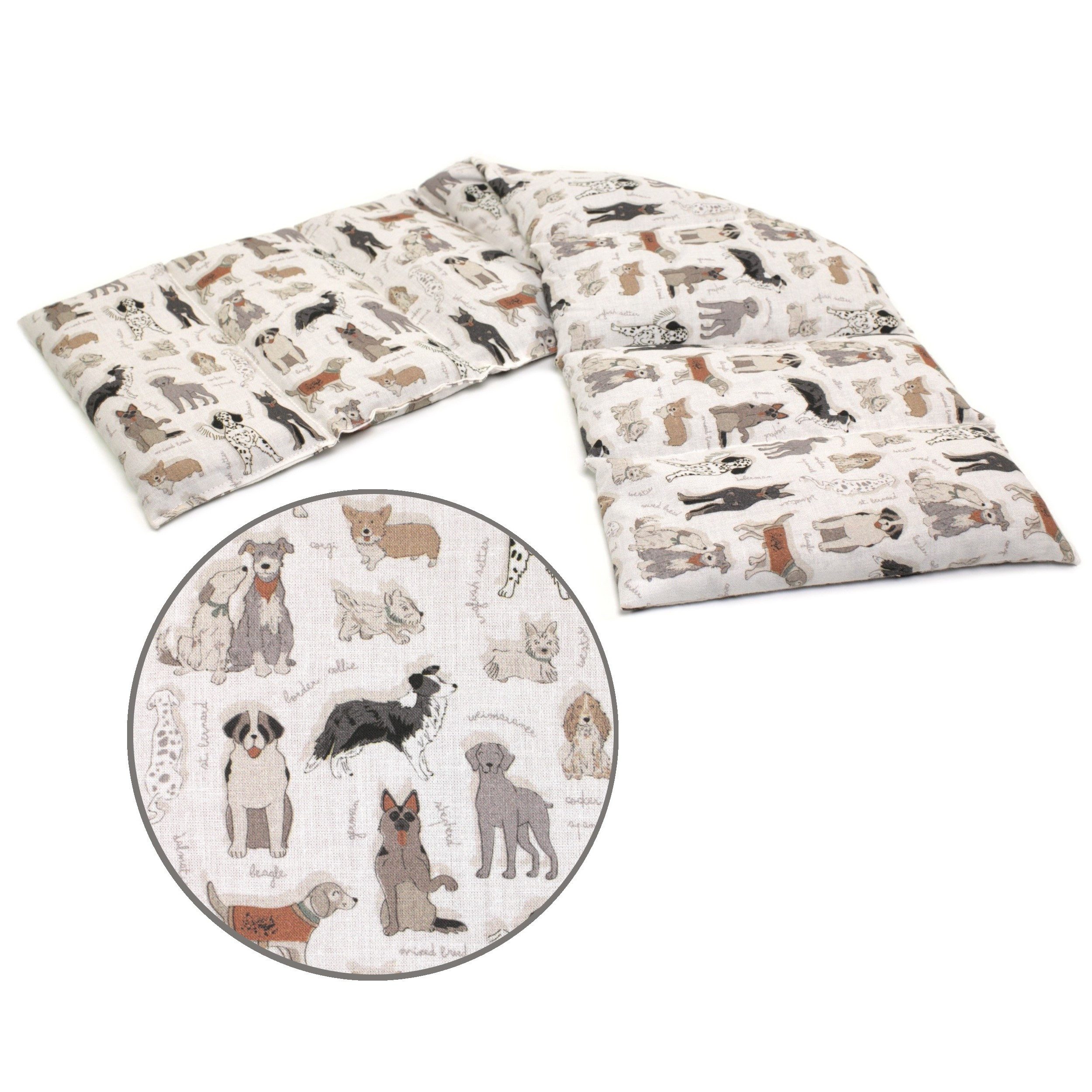 Giraffenland Wärmekissen Bio-Dinkelkissen 8-Kammer 75x20cm - Bio Füllung & Bio Stoff, Wärme- (Mikrowelle/Backofen) o. Kältekissen (Kühlschrank/Gefriertruhe)