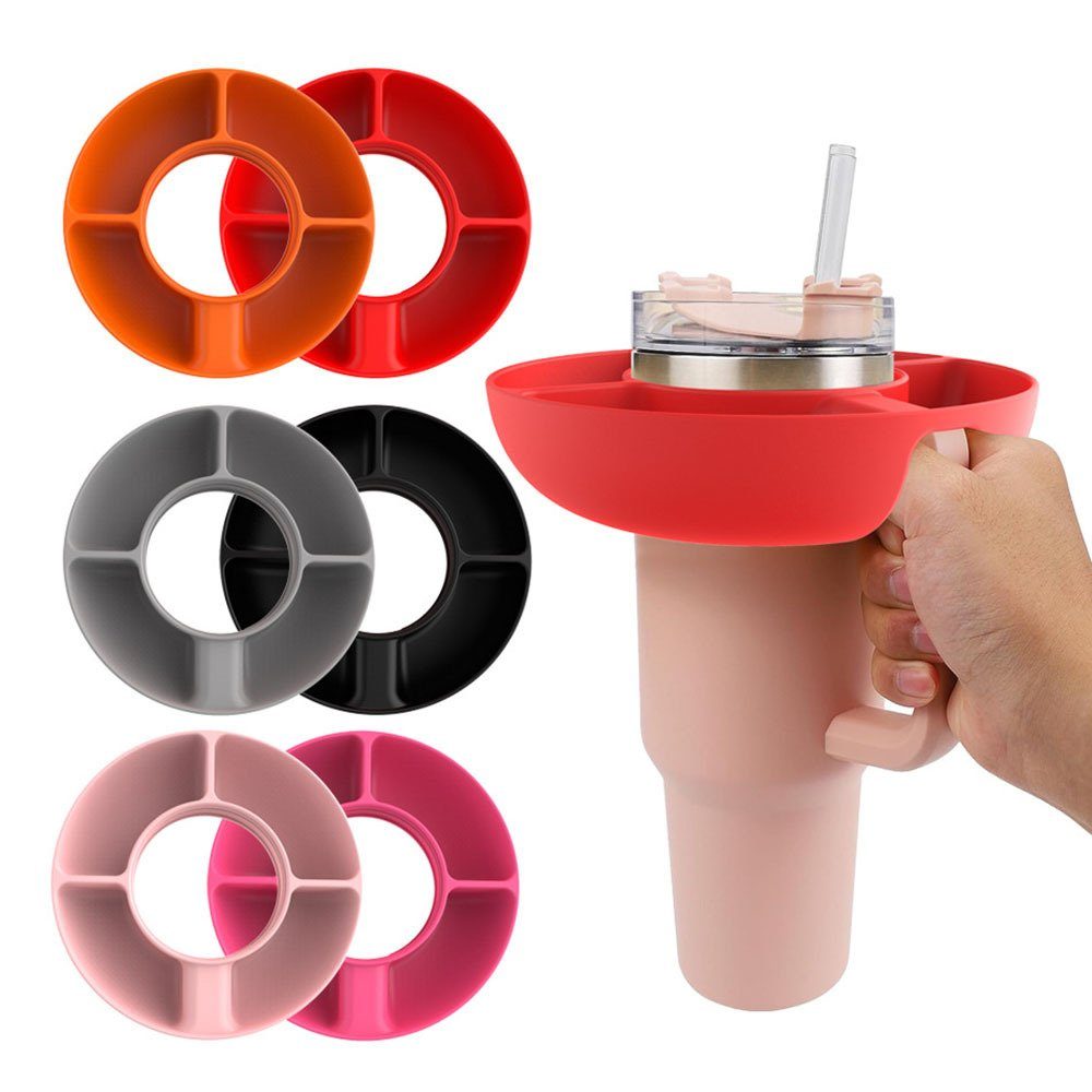 Blusmart Snackschale Snackteller Mit 4 pink Tassen, Snackschale Für Multifunktional, Fächern Modischer