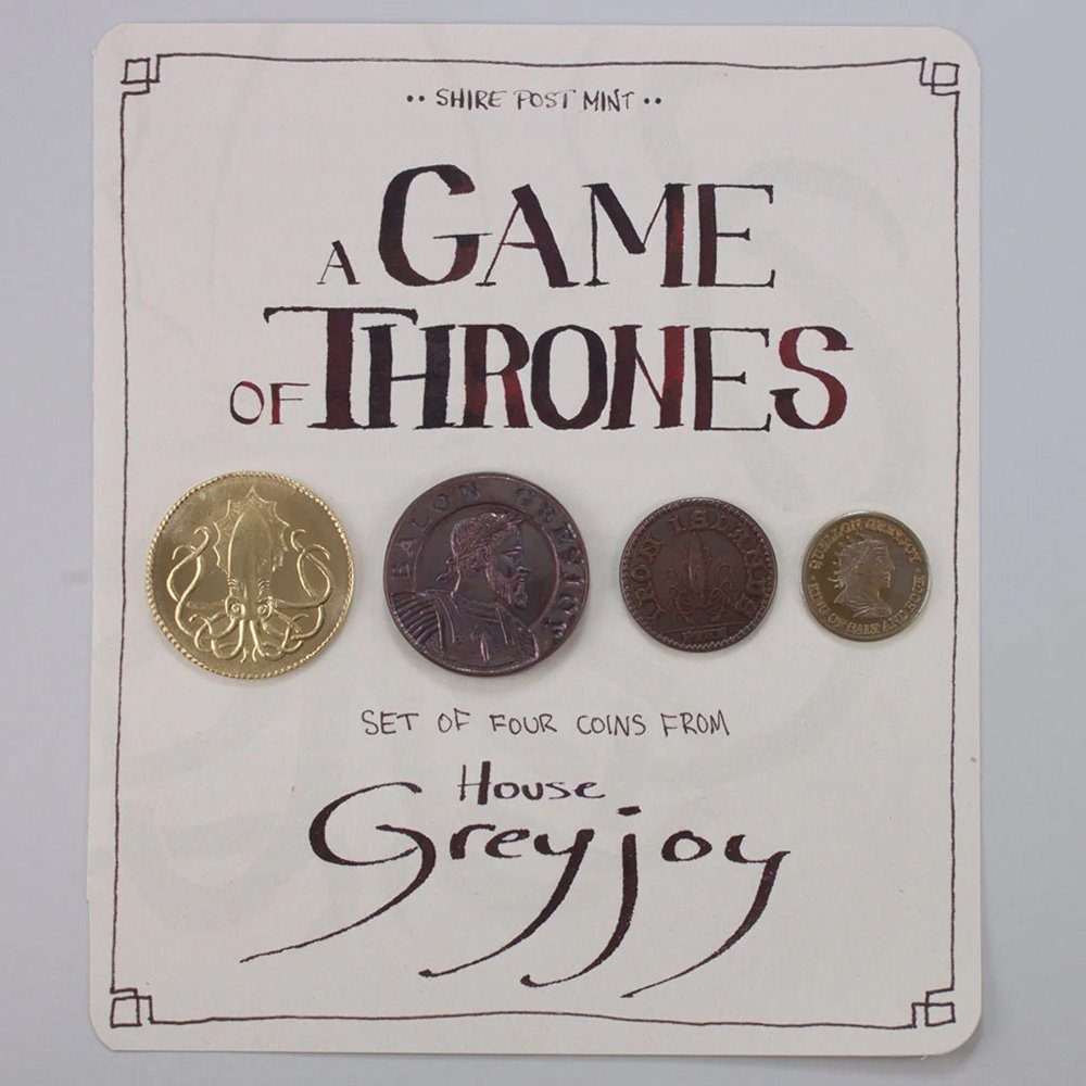 Graufreud - Mint Haus Post Dekoobjekt Shire of Thrones Game Münzen-Set