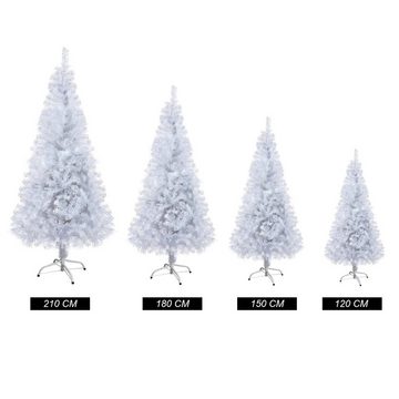 Gotoll Künstlicher Weihnachtsbaum XM003-6, Grün / Weiss Tannenbaum Weihnachtsbäume mit Ständer Christbaum