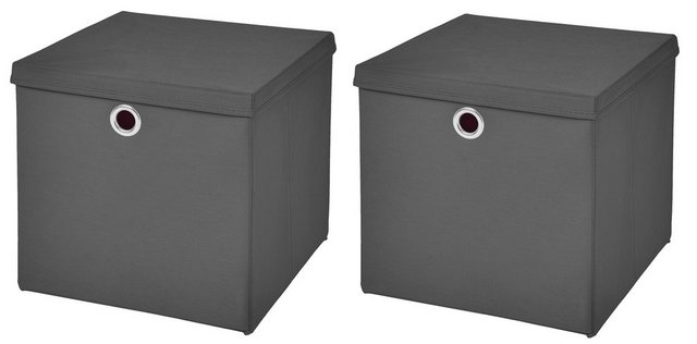 StickandShine Faltbox “2 Stück Faltboxen 28 x 28 x 28 cm faltbar mit Deckel Aufbewahrungsbox in verschiedenen Farben (2er SET 28x28x28) 28cm”