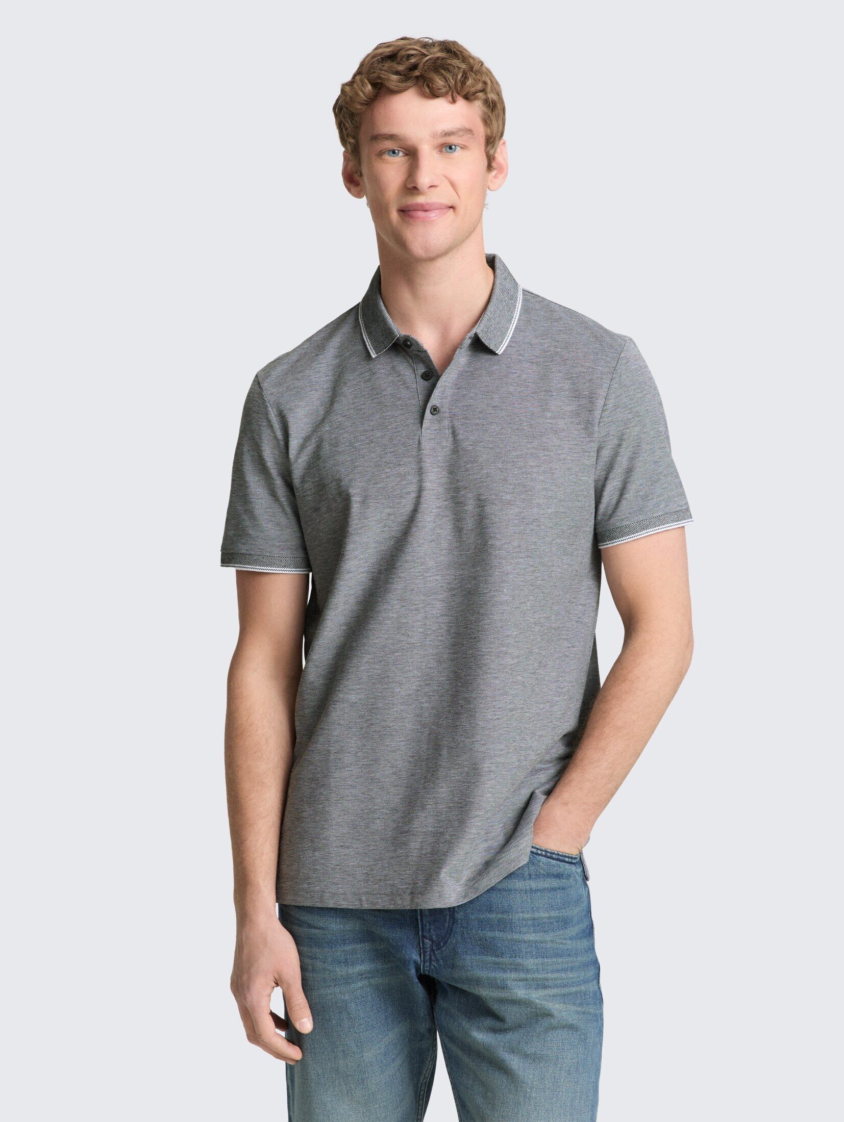 TOM TAILOR Denim Poloshirts Piqué Poloshirt aus Baumwolle