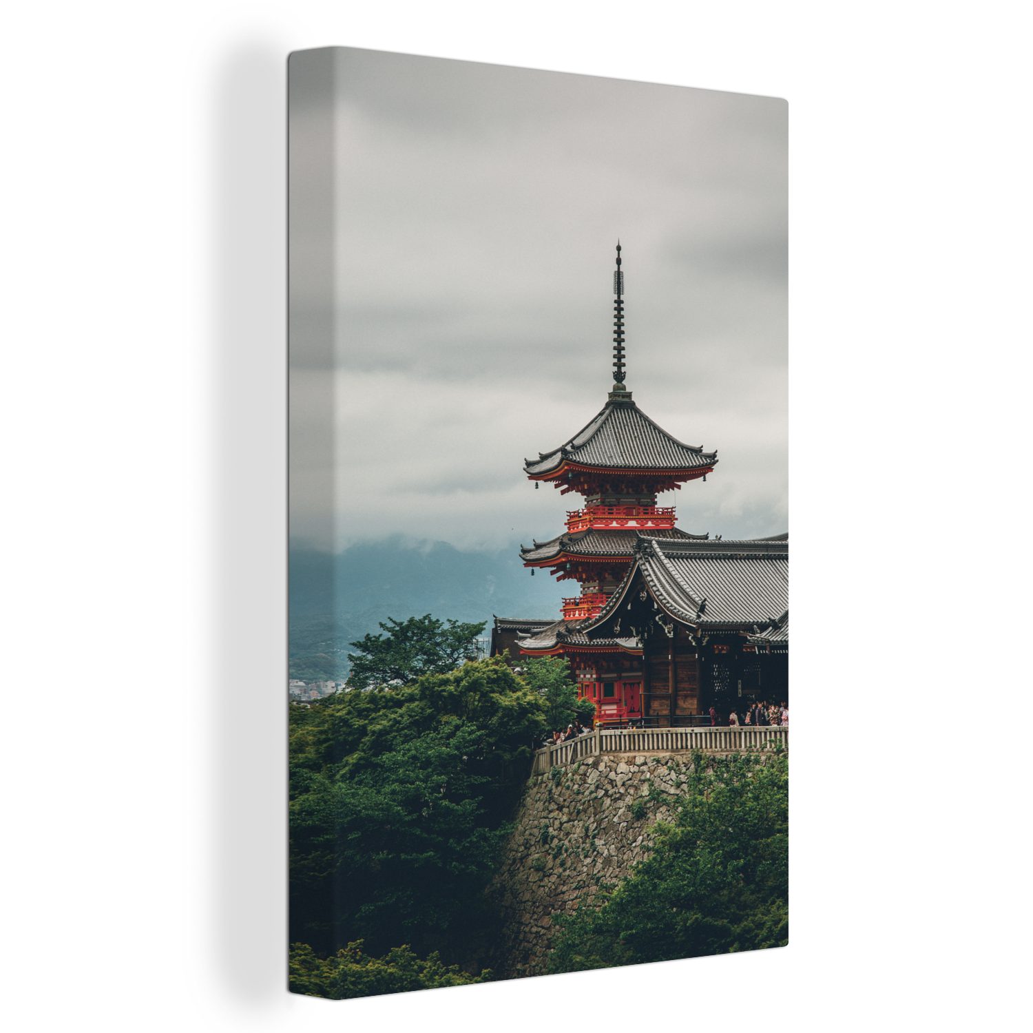 OneMillionCanvasses® Leinwandbild Japan - Schloss - Architektur, (1 St), Leinwandbild fertig bespannt inkl. Zackenaufhänger, Gemälde, 20x30 cm