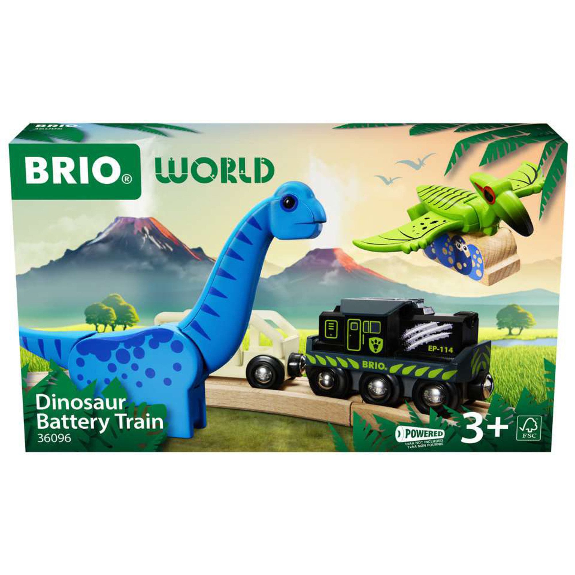BRIO® Spielzeugeisenbahn-Set BRIO World World Dinosaurier Batteriezug