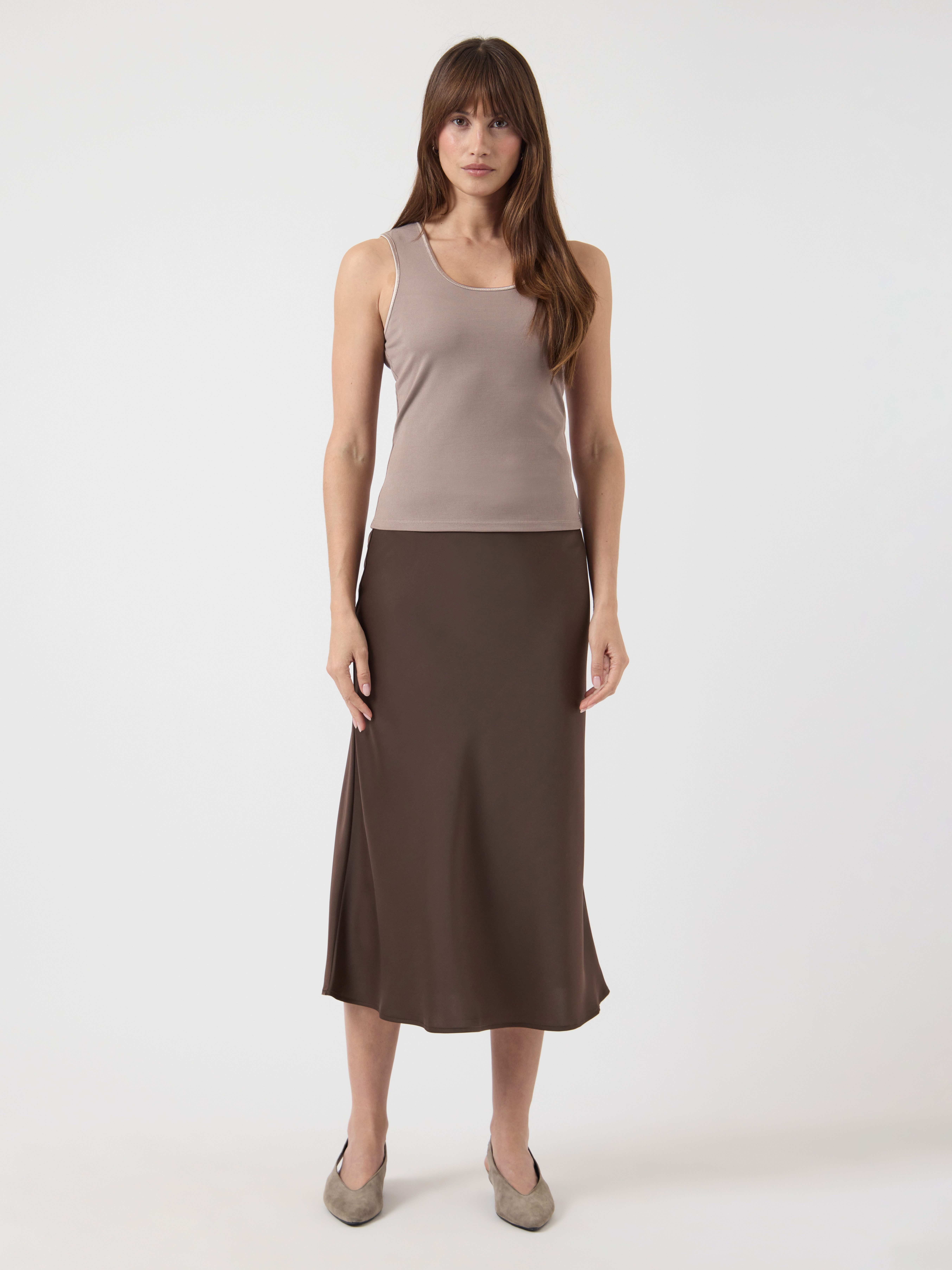 Y.A.S Tanktop YASPALOMA TANK TOP NOOS mit Satinpaspel