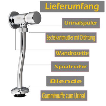 Lazardo Urinal-Druckspüler LZ-FLS-170, (WC im Bad, Toilettenspüler), Messing