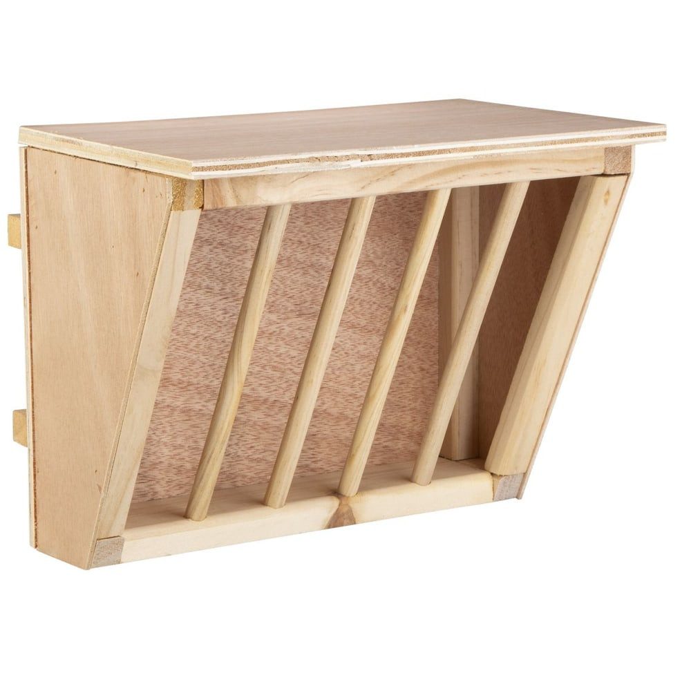 MICA Nagerhaus Nagerzubehör - Heuraufe mit Sitzbrett - ca. 25 x 17 x 20 cm