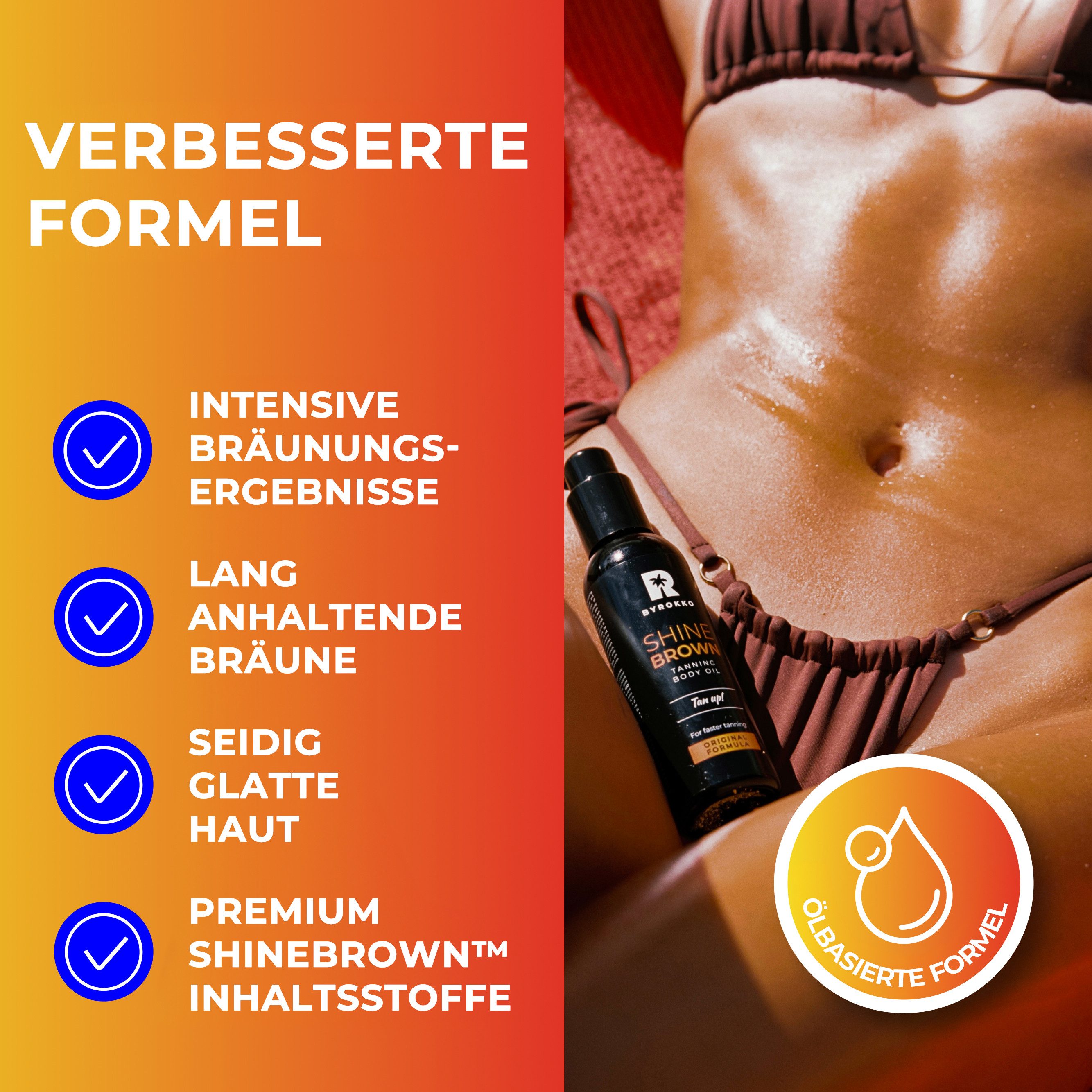 BYROKKO Selbstbräunungsöl Byrokko Shine Brown Oil Bräunungsöl 150ml, 1-tlg.