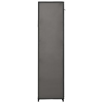 furnicato Kleiderschrank Stoffschrank mit Fächern Kleiderstangen Grau 150x45x176cm