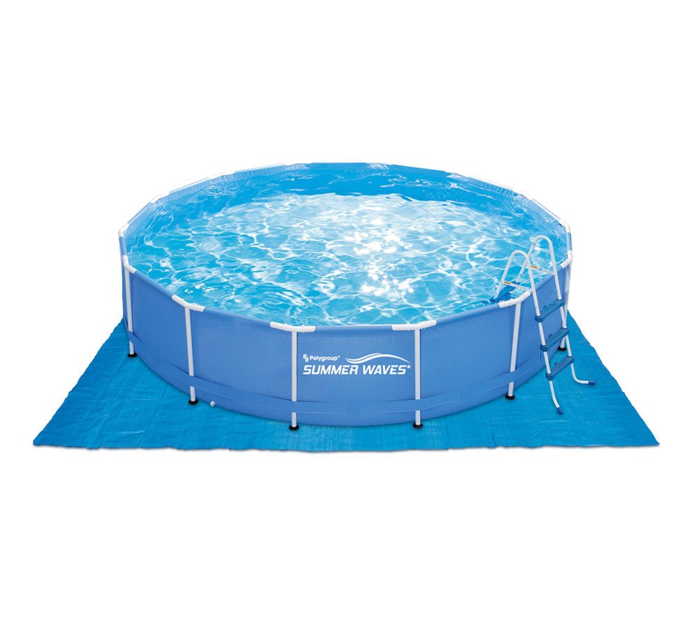 SUMMER WAVES Bodenschutzplane Bodenfolie (1-St), PE-Kunststoff, passend für diverse Aufstellpools, LxB 391x391 cm