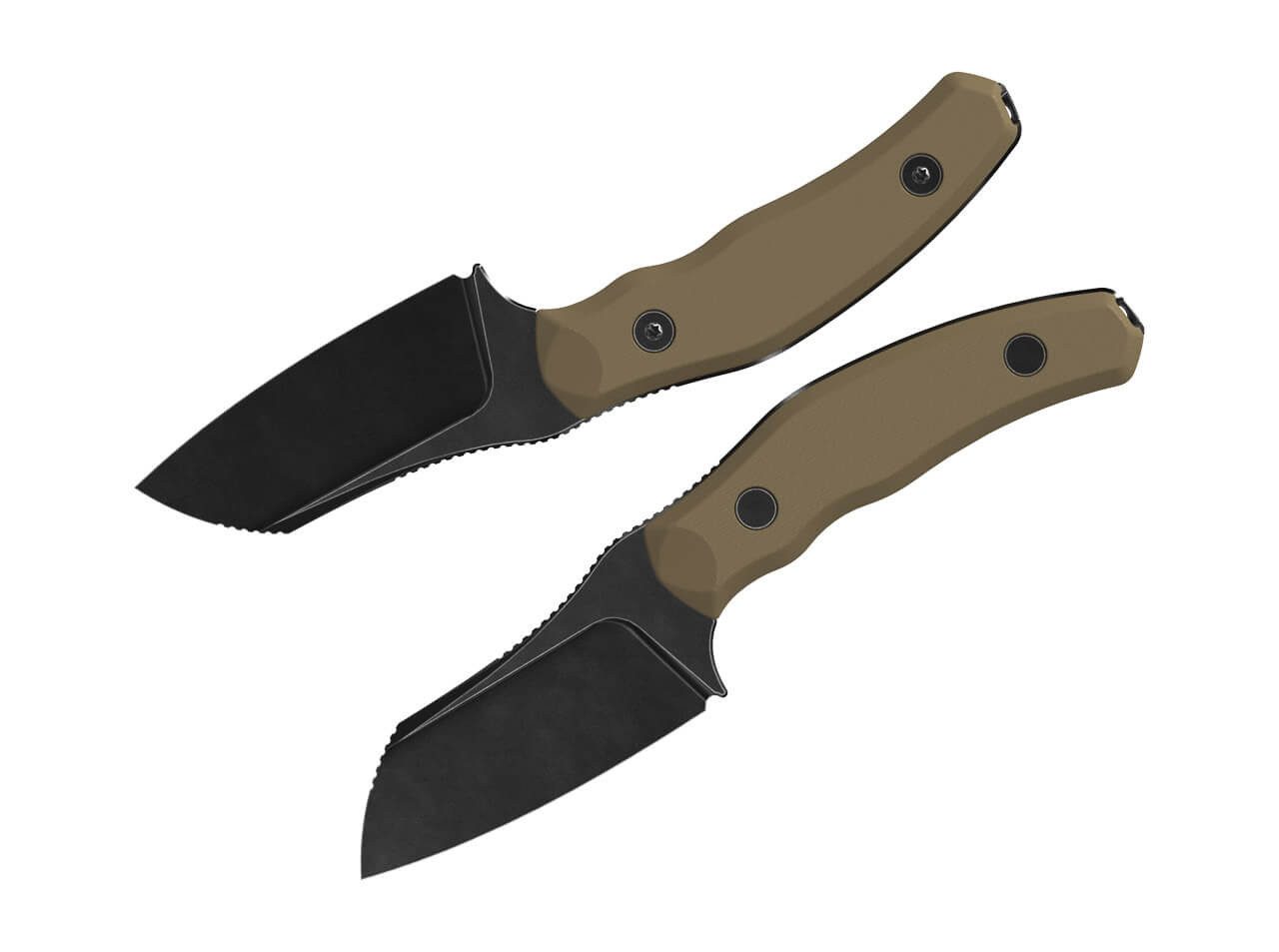 Kizer Universalmesser Kizer Bulldog Fix 14C28N, Brown G10, Black Stonewash, (1 St), Scheide inklusive