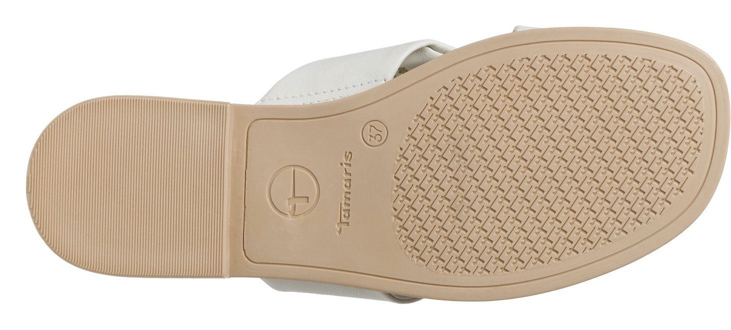 Pantolette Tamaris mit Kreuzbandage offwhite