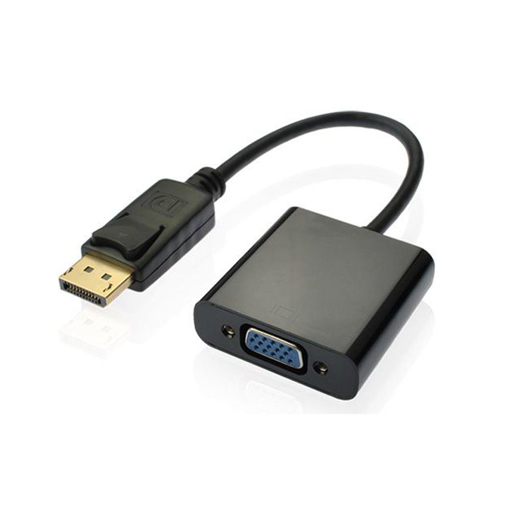 Bolwins B64 Adapter Kabel Displayport DP Stecker auf VGA PC Laptop TV Beamer Audio- & Video-Adapter Displayport zu VGA, 25 cm, Video Signalübertragung von DisplayPort zu VGA