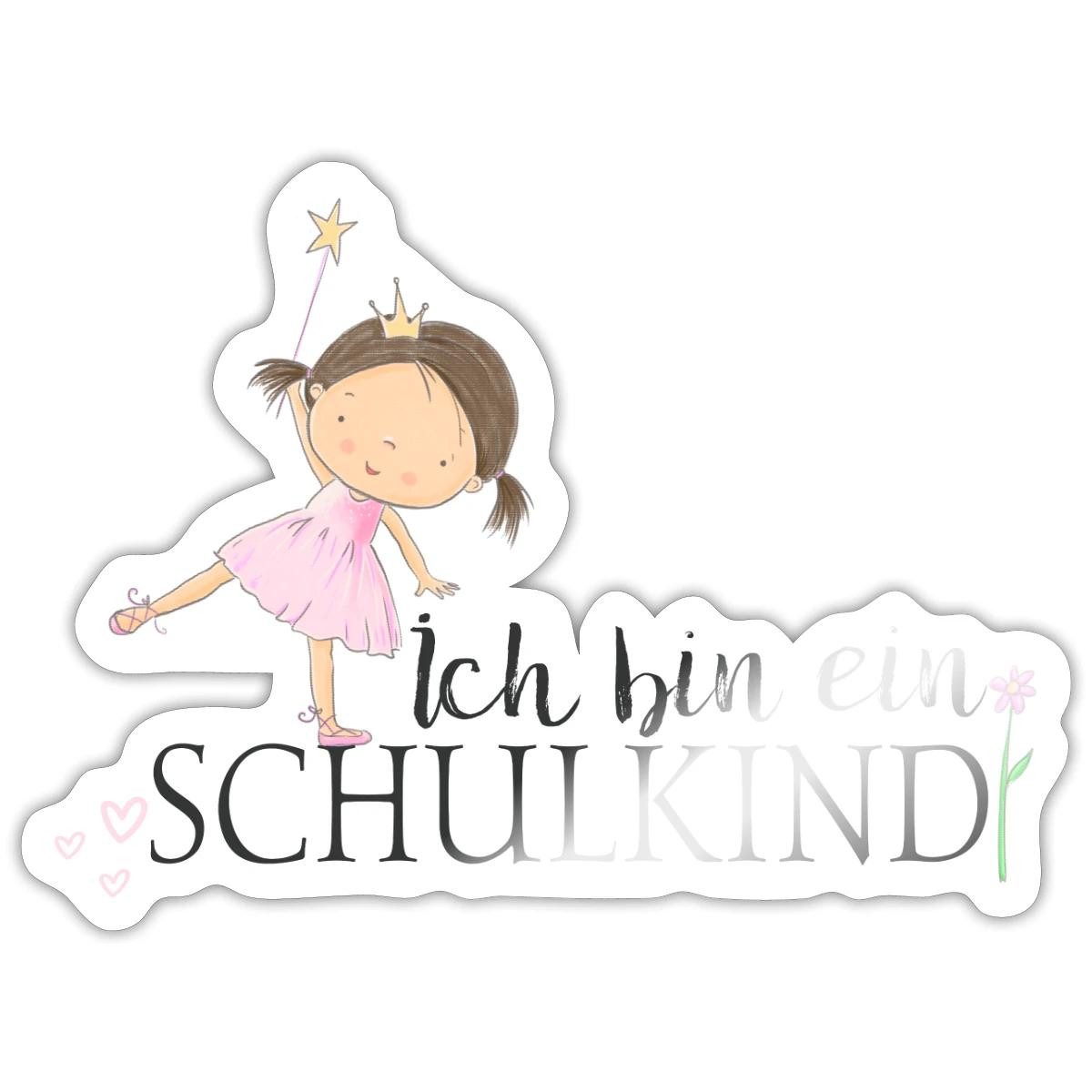 Spreadshirt Aufkleber Einschulung Ich Bin ein Schulkind Prinzessin Sticker Aufkleber