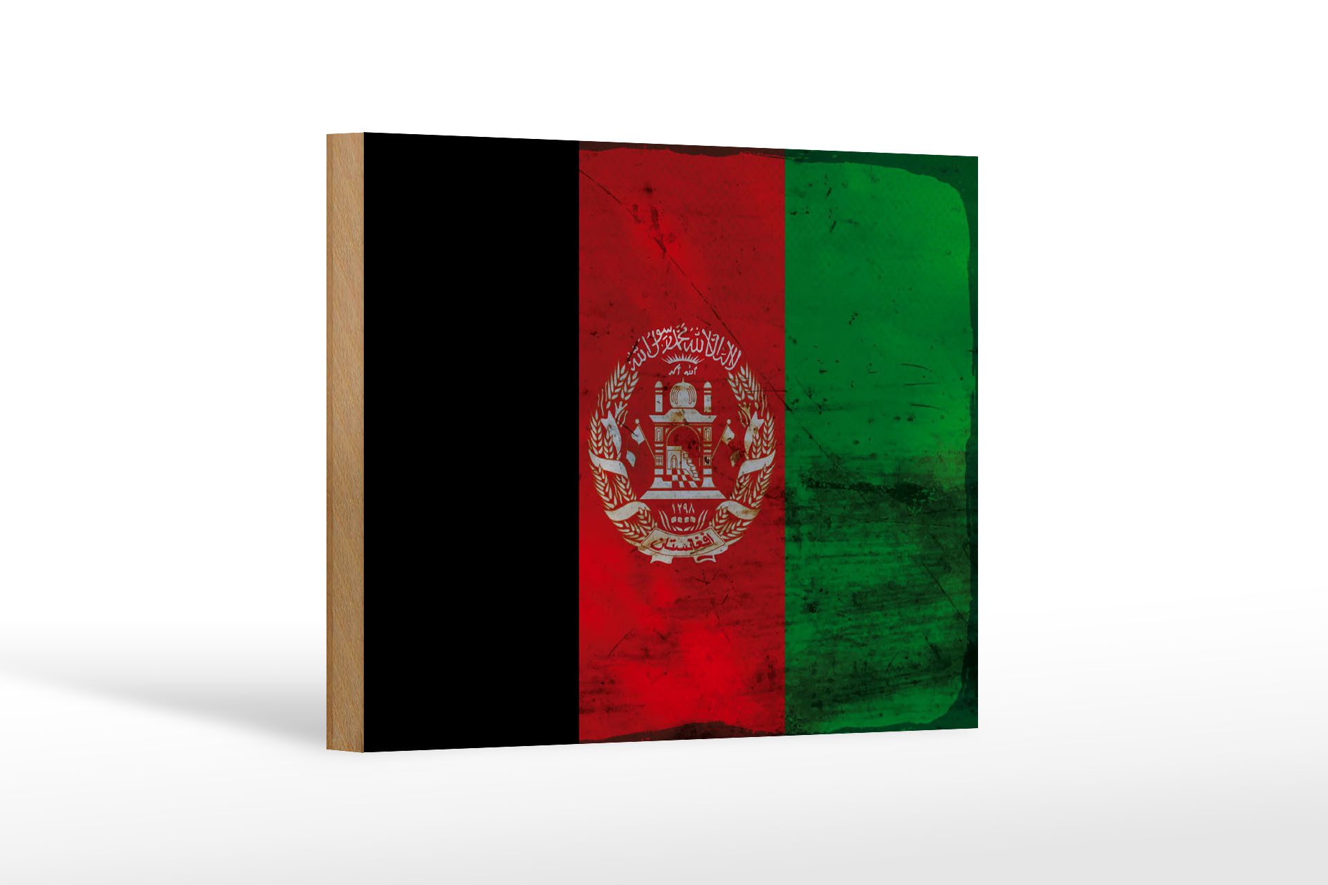 Femer GmbH Holzbild Flagge Afghanistan 18x12 cm Afghanistan Rost, Flaggen (1 St), Glatte Holzfaserplatte (MDF), vorn beschichtet