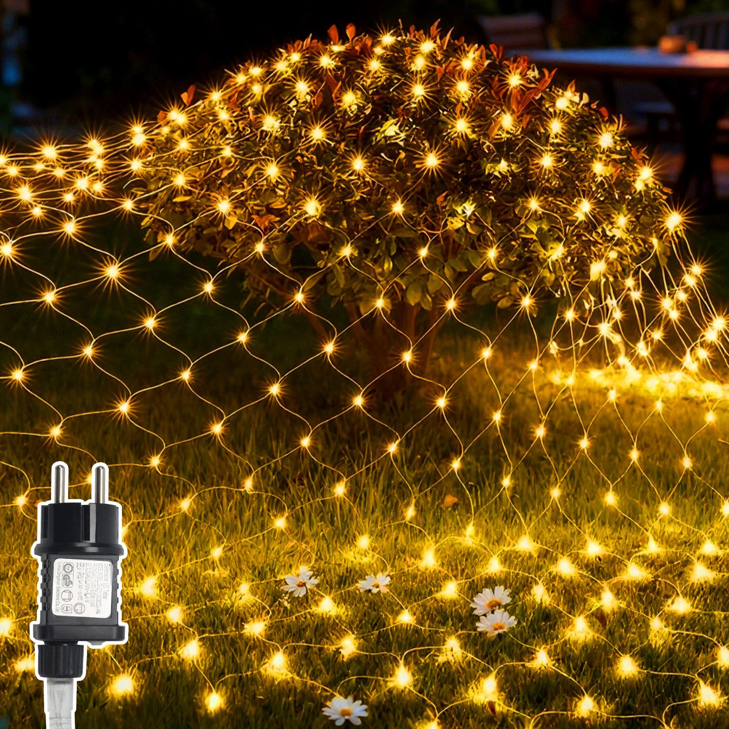 Clanmacy LED-Lichternetz LED Lichternetz Lichterkette Deko Lichtervorhang