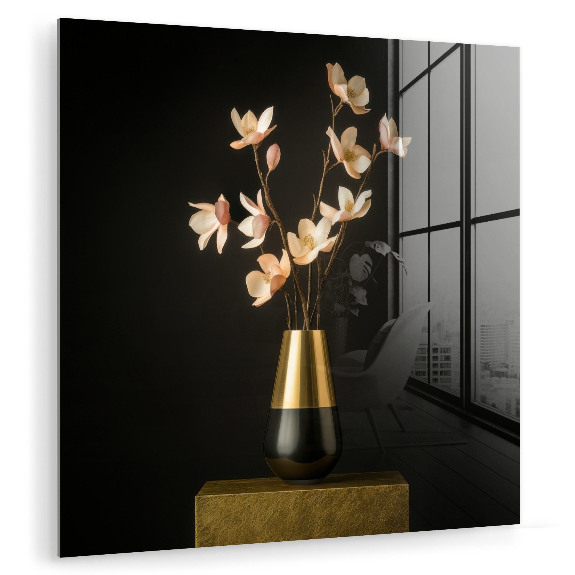 MuchoWow Acrylglasbild Verschnörkelt - Blumenstrauß - günstig online kaufen