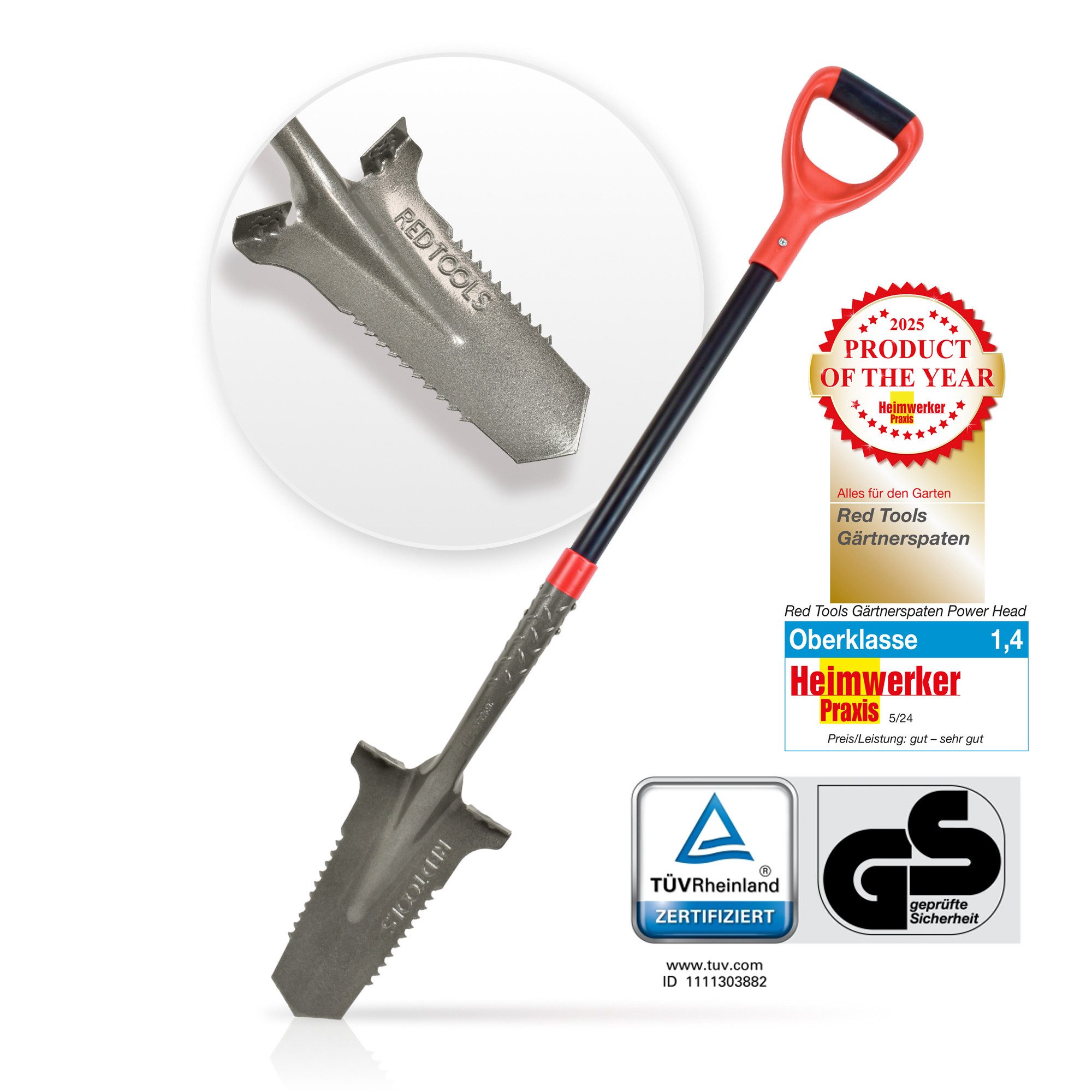 Red Tools Spaten Power Head 115cm Gärtnerspaten - Spaten mit Wurzelsäge, (S günstig online kaufen