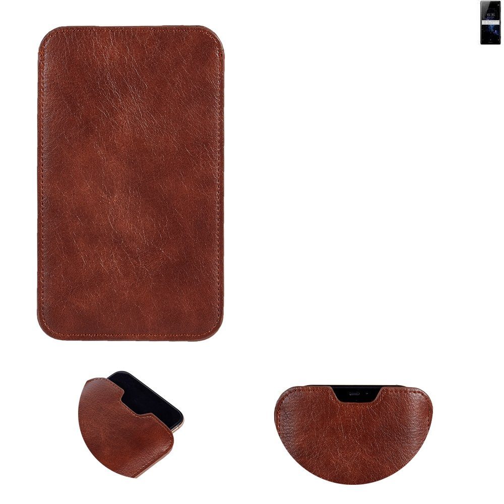 K-S-Trade Handyhülle für Sony Xperia XZ2, Schutzhülle Handyhülle Handytasche Kunstleder Sleeve in braun