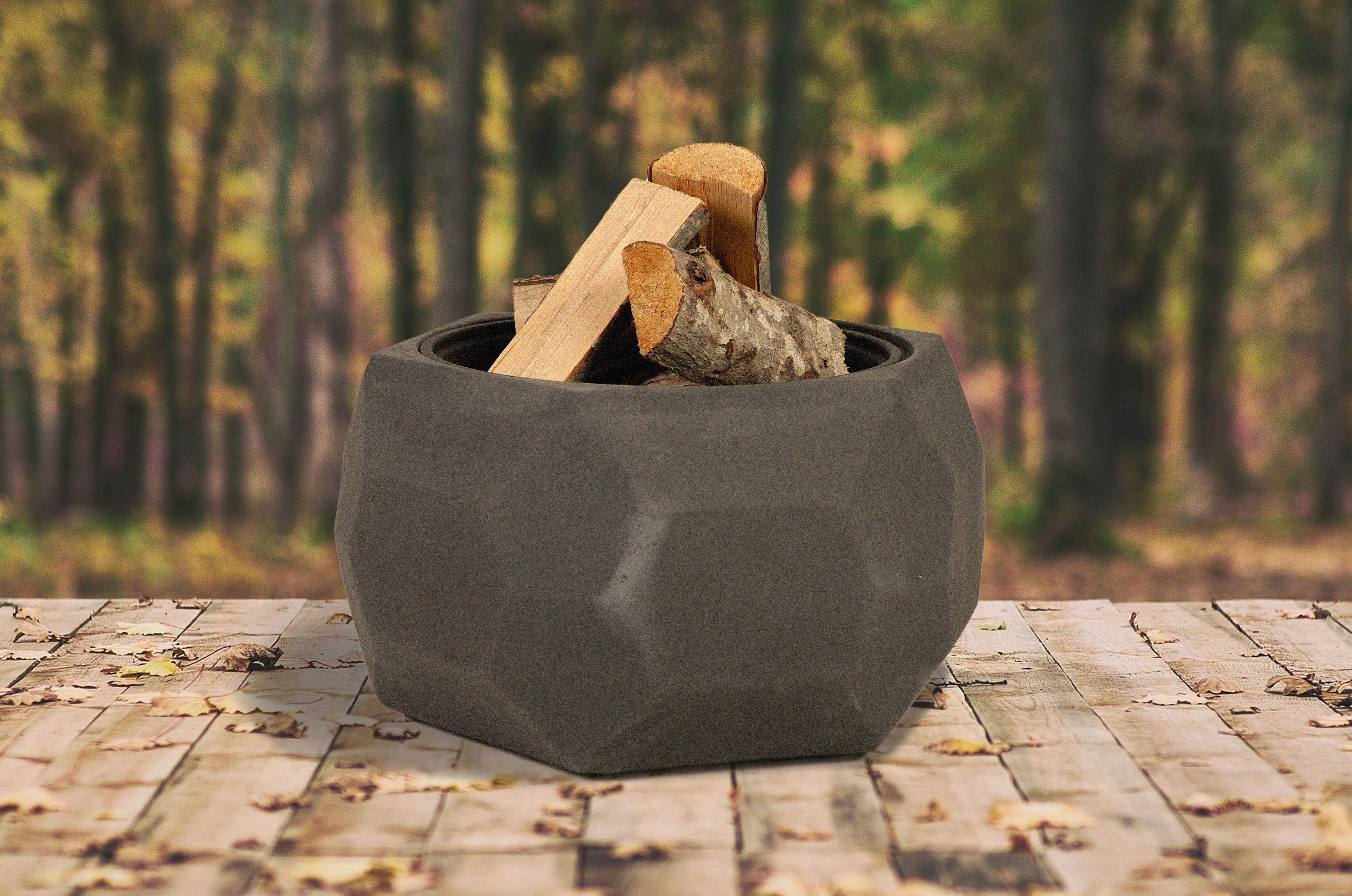 Kamino Feuerstelle Diamant, Feuerschale, inkl. 18"-Schüssel, Holzkohlerost und Schürhaken