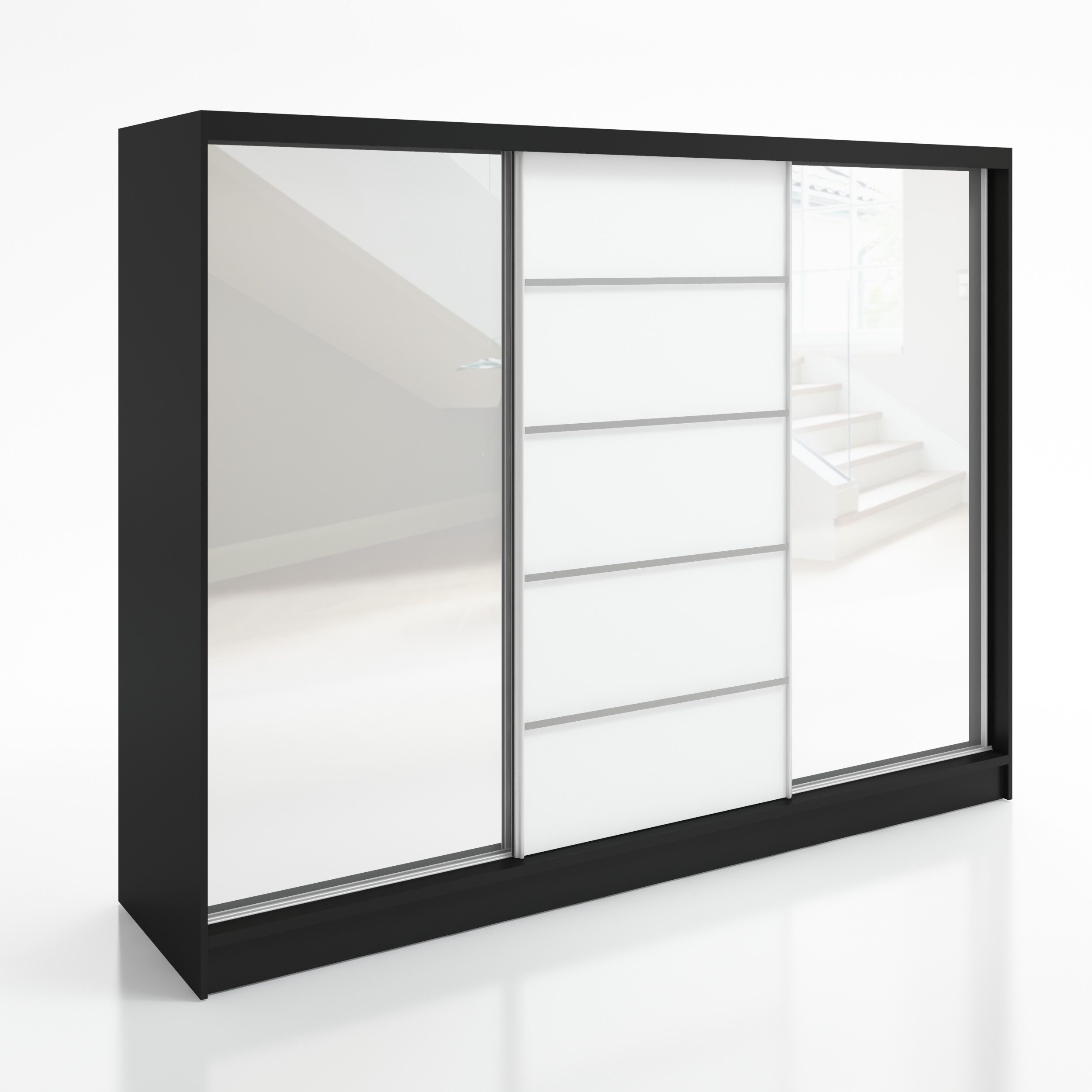 A&J MöbelLand GmbH Schiebetürenschrank TOP, 3-türig Schrank 200 cm mit Schu günstig online kaufen