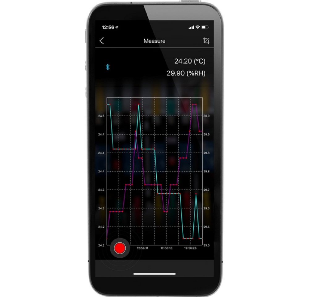 Thumbnail - PCE Instruments Feuchtigkeitsmesser Feuchtemessgerät (Rel) PCE-555BT, (1 Stück), Display LC Display mit Hintergrundbeleu...