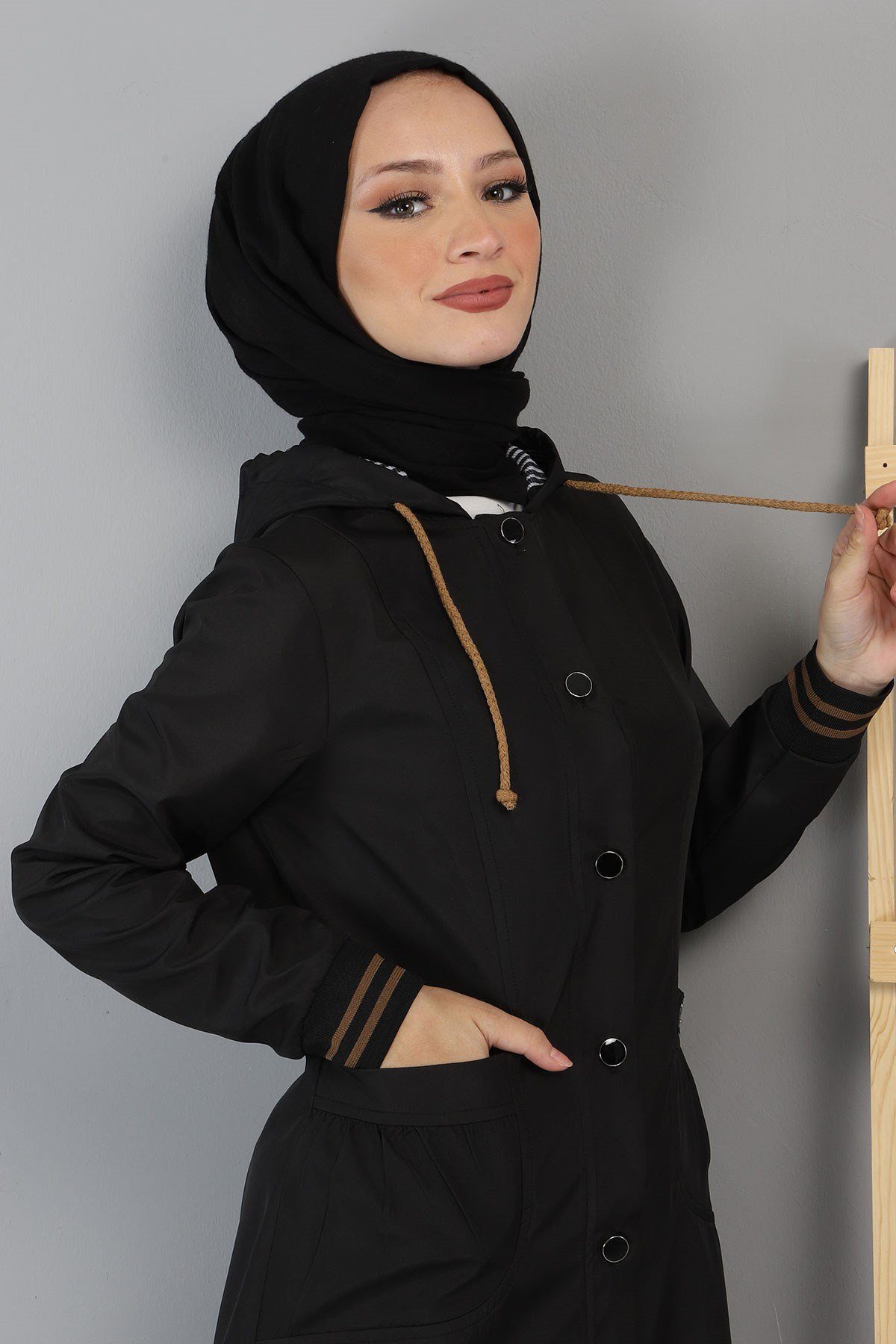 MODAMİHRAM Trenchcoat Kapuzen-Ripp-Trenchcoat günstig online kaufen