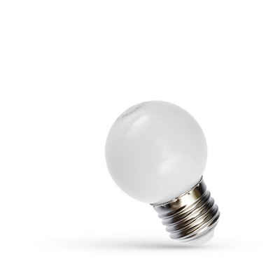 spectrum LED LED-Leuchtmittel LED E27 G45 Tropfen 1W = 10W Lichterkette 40lm 6000K Bunt 230V WEIß, E27, Weiß