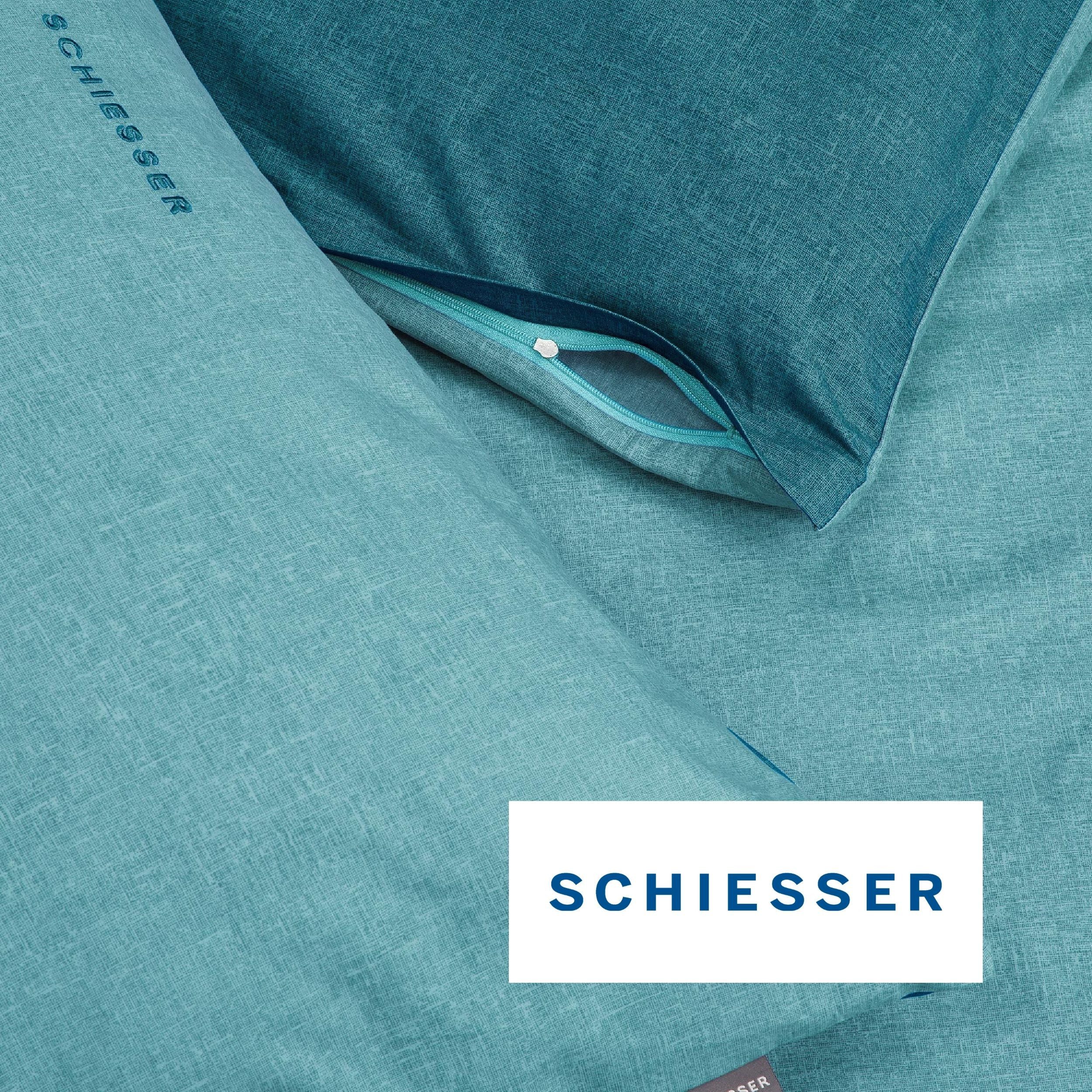 Schiesser Wendebettwäsche Doubleface aus weicher Baumwolle mit edlem Melangeeffekt, Renforcé, 2 teilig, ab Größe 135x200 cm erhältlich, OEKO-TEX® MADE IN GREEN – Bild 4 von 5