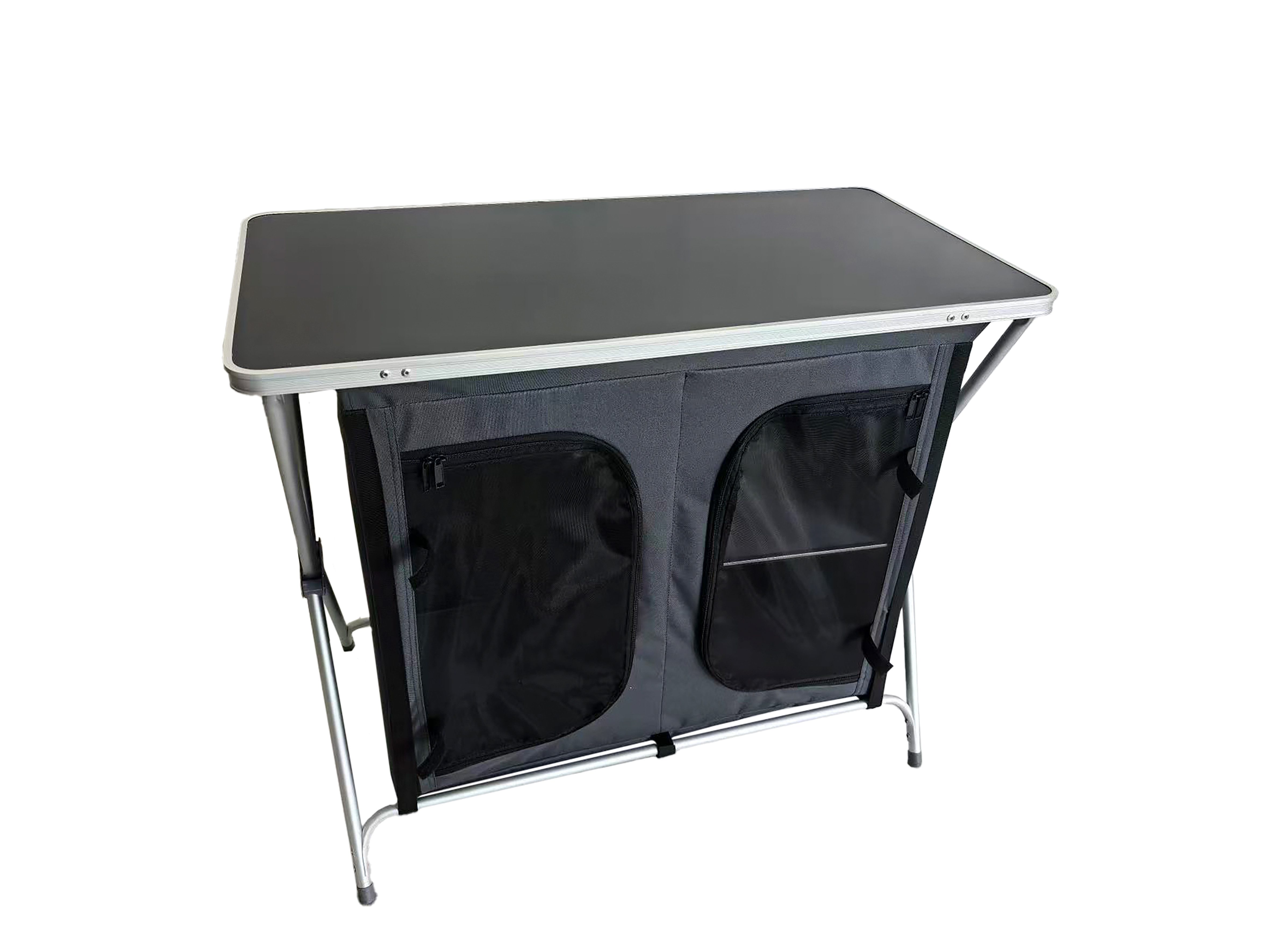 Greemotion Campingschrank Silber / Anthrazit klappbar 90,5x47x80 cm inkl. Tragetasche