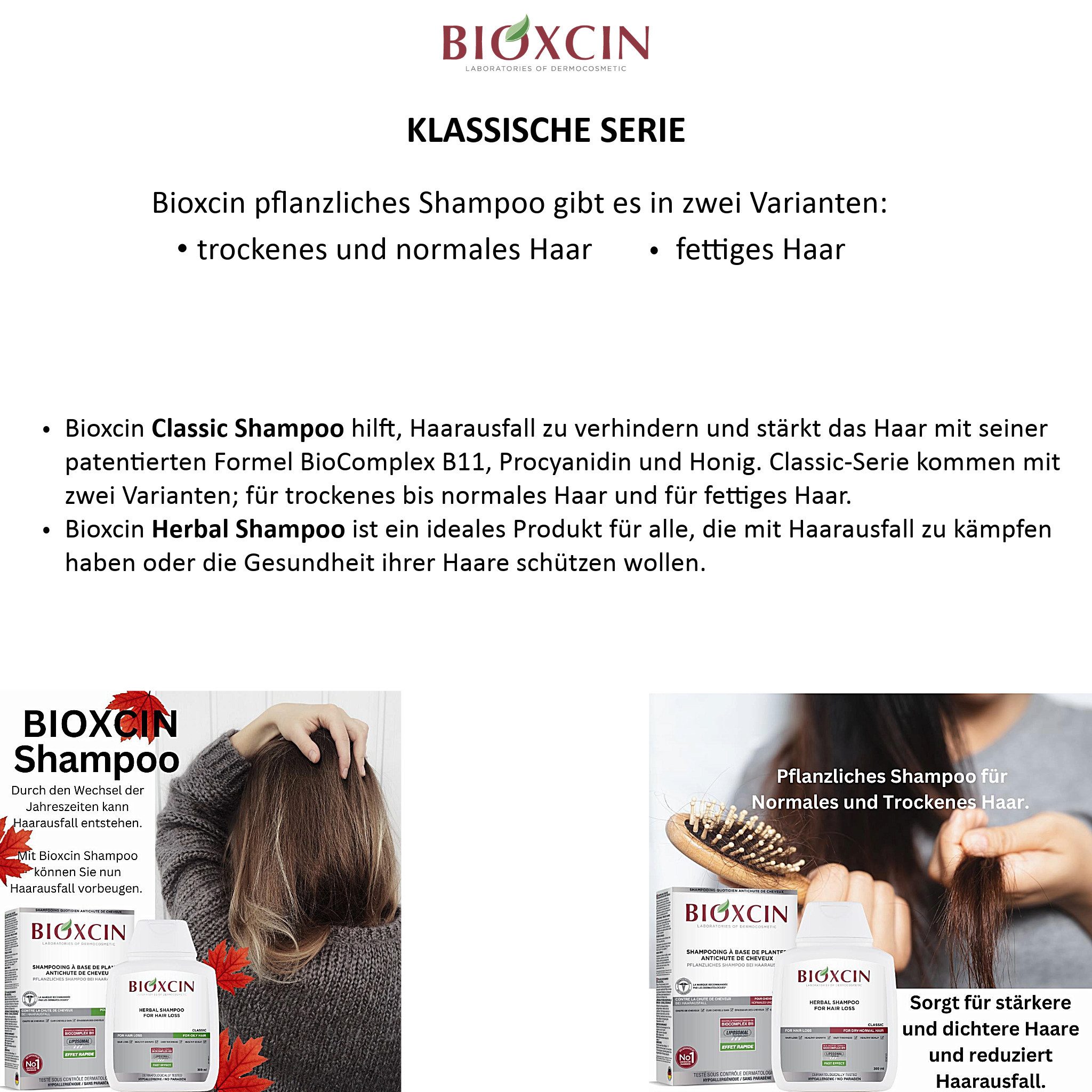Bioxcin Haarshampoo Bioxcin Shampoo gegen Haarausfall für Normales & Trockenes Haar 300 ml
