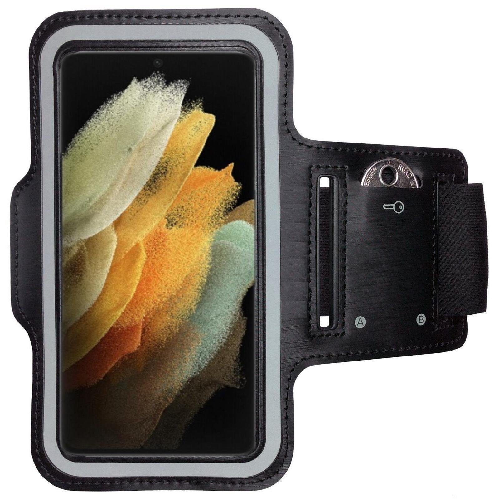 CoverKingz Handyhülle Sportarmband für Samsung Galaxy S21 Ultra 5G Armband Handy Fitness, Sport Schutzhülle Schlüsselfach Handyhülle Jogging Schutztasche Etui