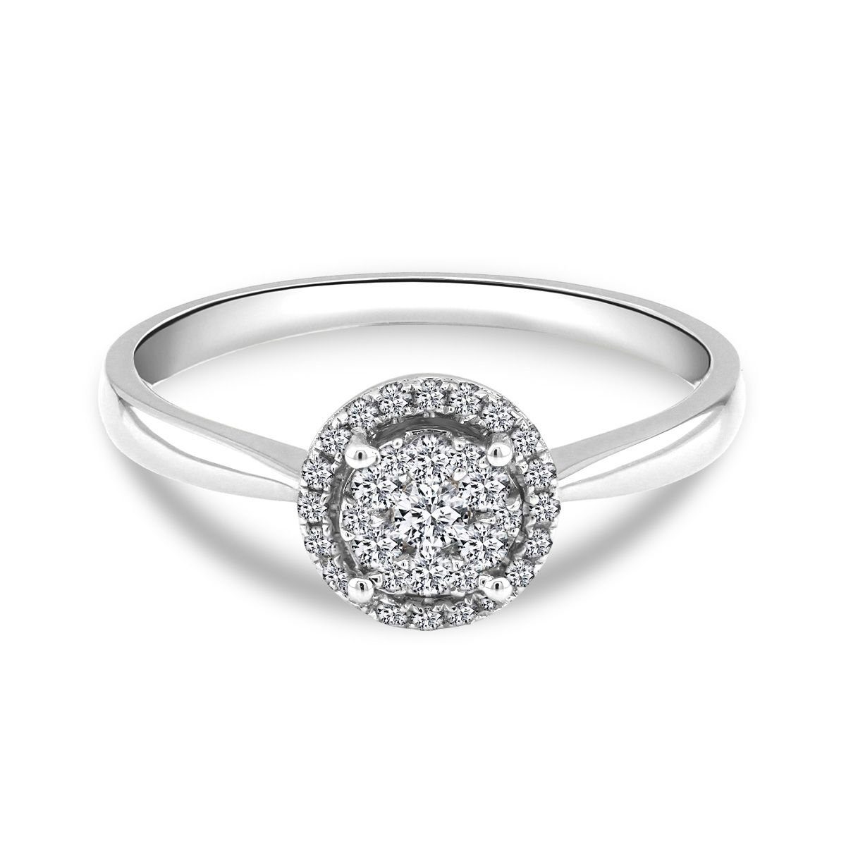 Adam & Eve Verlobungsring mit 33 Brillanten 0.21ct. 585/- Gold oder Weißgold (Diamantring AE30, mit Ringbox), inklusive Echtheitszertifikat - Gravur möglich