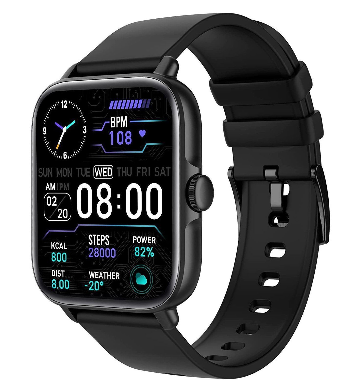 Smartwatch, Fitness Tracker Damen Herren Uhren Watch für Android IOS Smartwatch