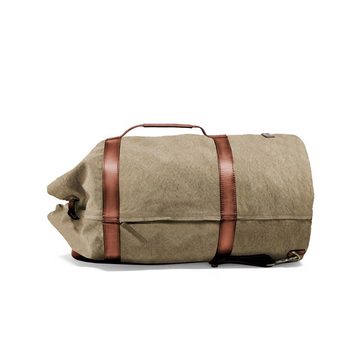 DRAKENSBERG Rucksack Seesack »Robin« (L) Khaki-Beige, große Vintage Reisetasche mit Rucksackfunktion aus Canvas und Leder