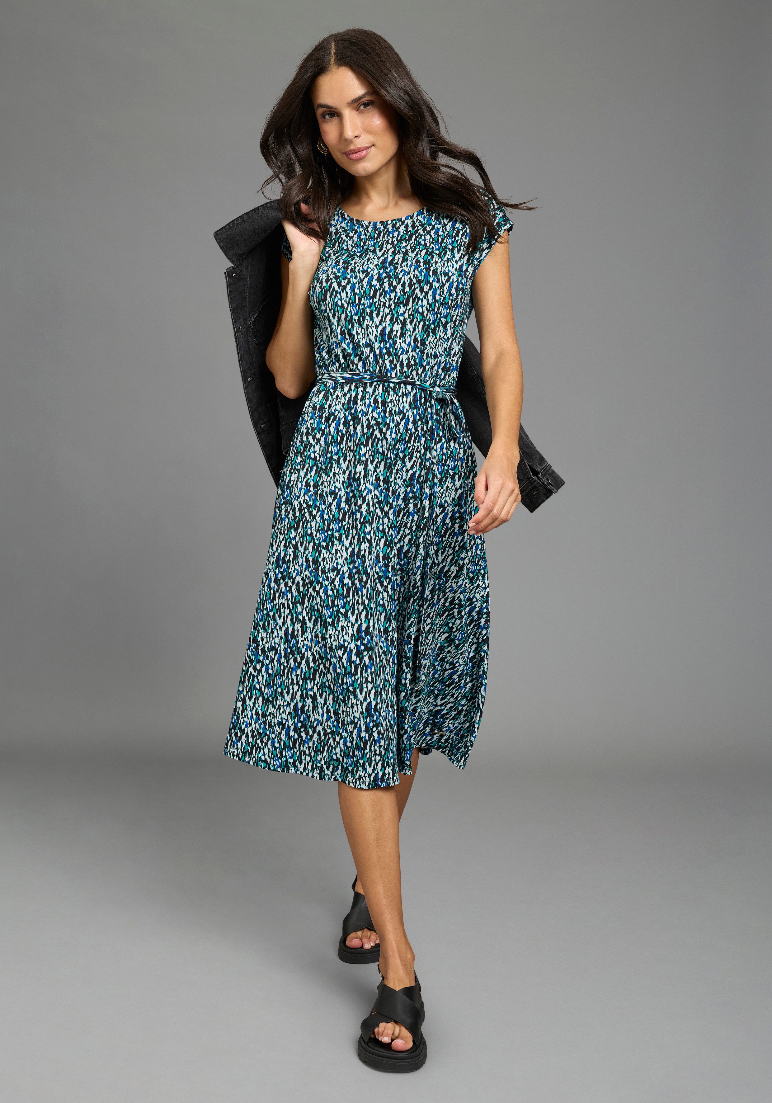 Laura Scott Sommerkleid knieumspielende Länge, aus Jersey-Material, gemuste günstig online kaufen