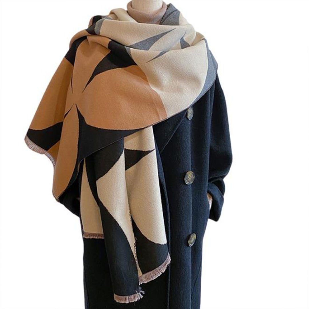 AUKUU Schal Halstuch Herbst und Winter Warme Doppelseitige Schal Schal für Frauen schwarz