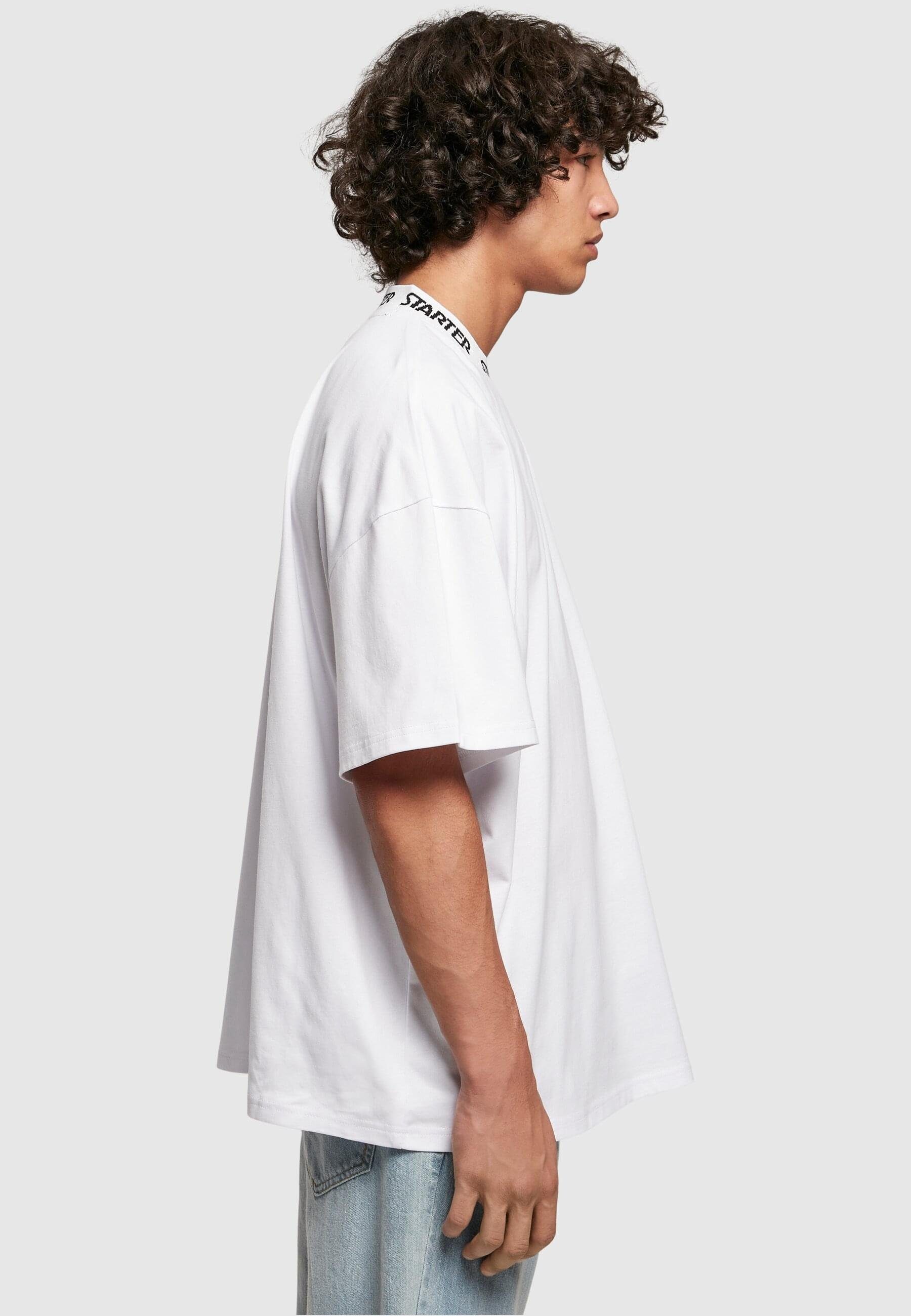 Starter (1-tlg) white Tee Rib Herren Starter T-Shirt Jaquard