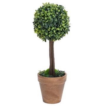 Künstliche Zimmerpflanze Künstliche Buchsbäume 2 Stk mit Topf Kugelform Grün 56 cm Pflanze real, vidaXL, Höhe 56 cm