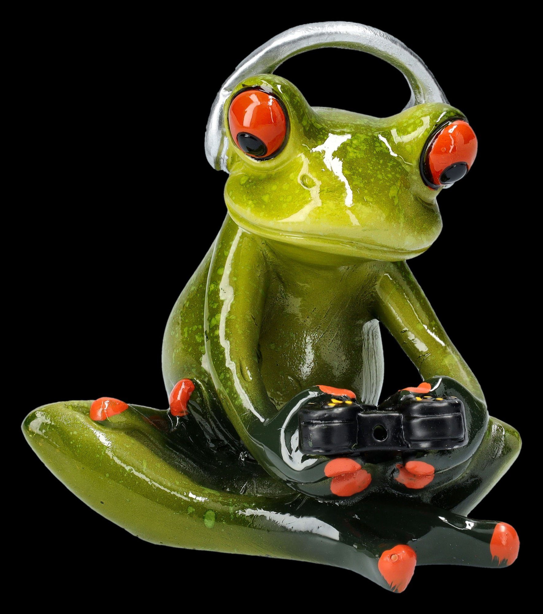 Figuren Shop GmbH Tierfigur Lustige Frosch Figur - Super Gamer - Spaßige Tierfigur Dekoration