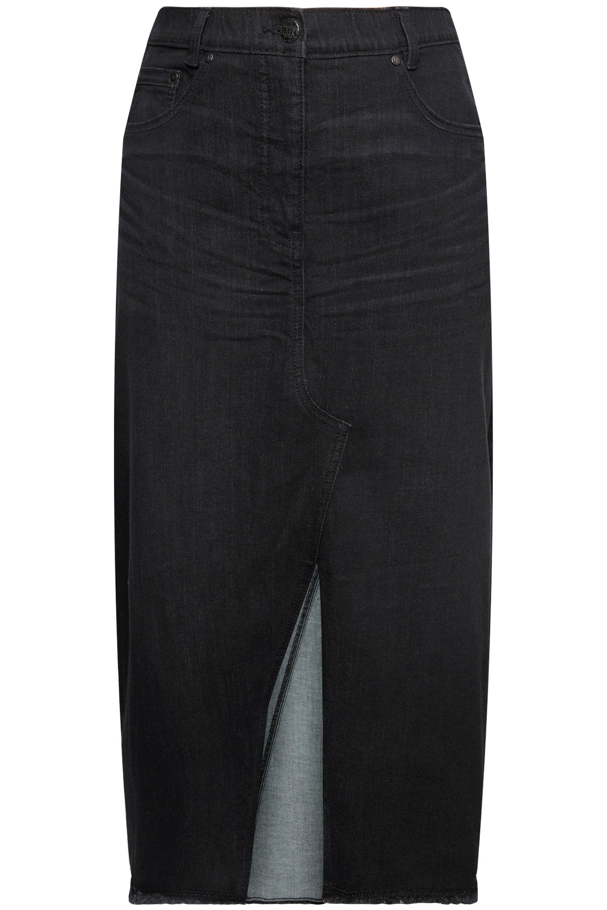 Ulla Popken Jeansrock Jeansrock Saumschlitz A-Linie günstig online kaufen